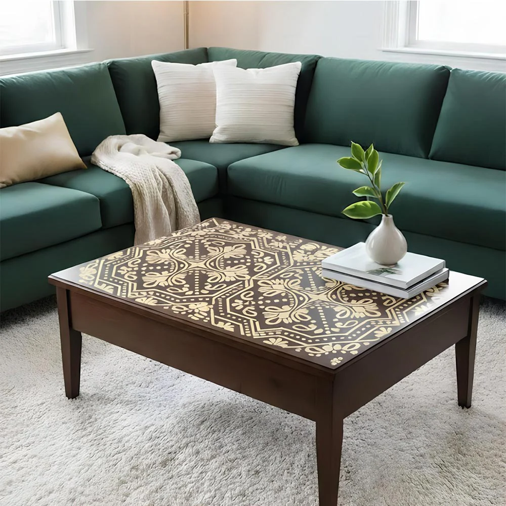 Geometric Paisley Wall Stencil for Furniture, Tiles & Floor Art – Ornamental Mandala Pattern – ID# 737 - Image 9