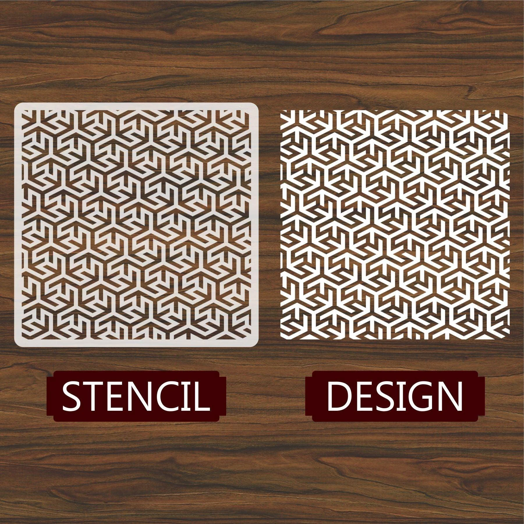 Geometric Pattern Reusable Stencil For Canvas And Wall Painting.ID#205 - Image 4