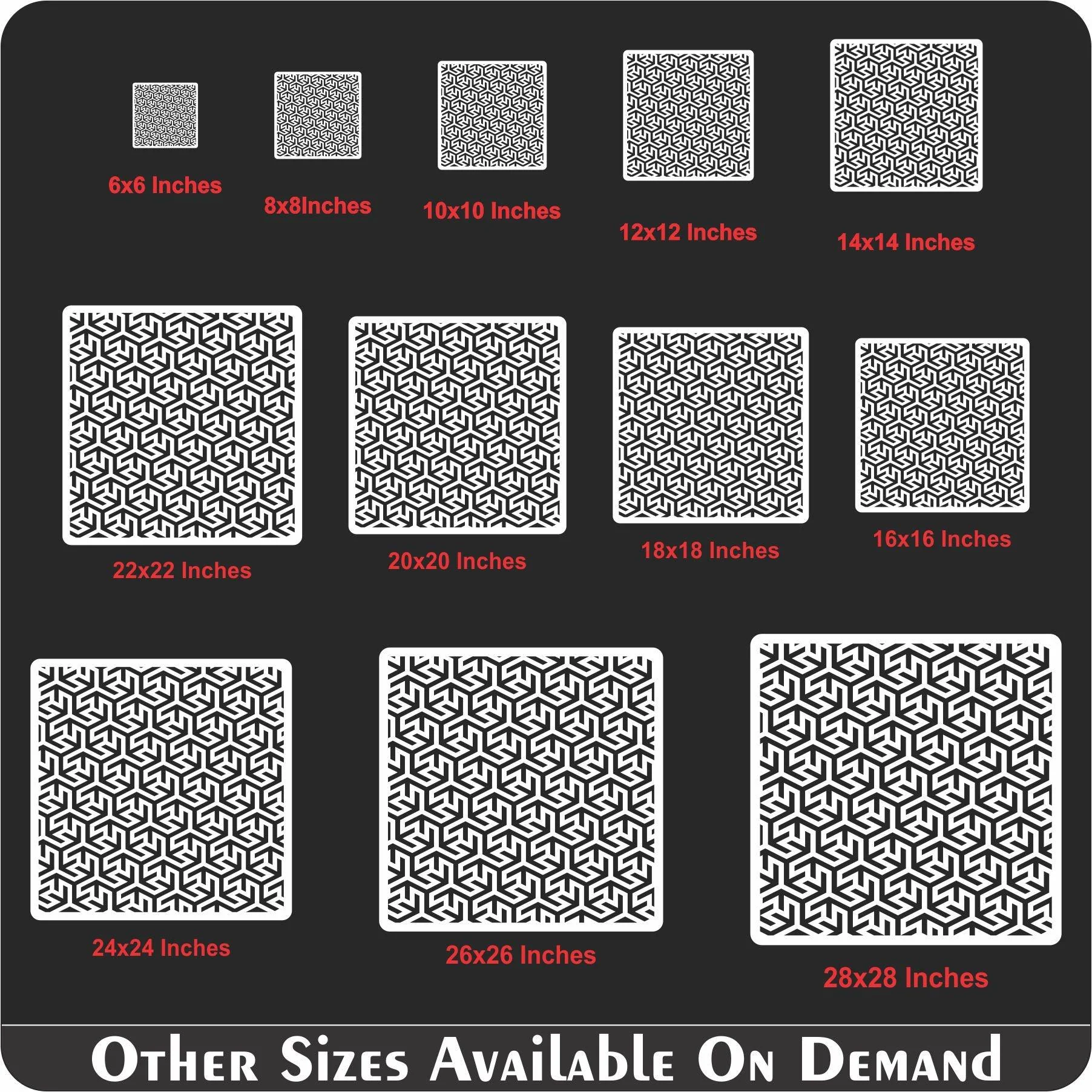 Geometric Pattern Reusable Stencil For Canvas And Wall Painting.ID#205 - Image 7
