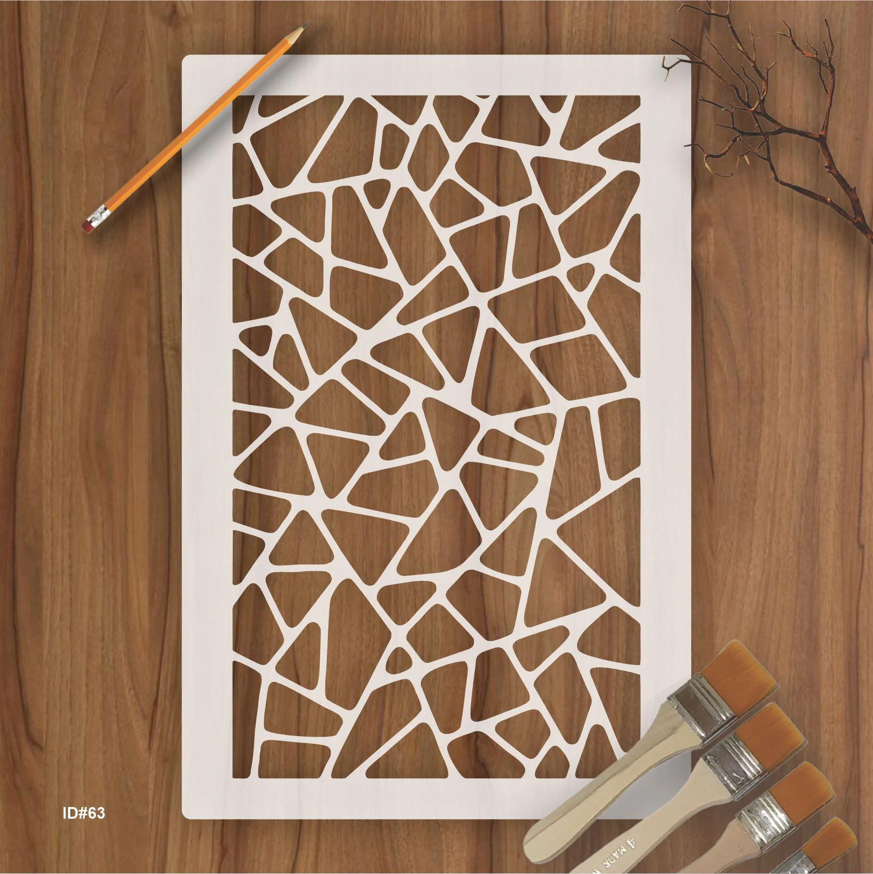 Geometric Pattern Stencil for Wall Painting Scrapbooking Album Decoration. ID #63