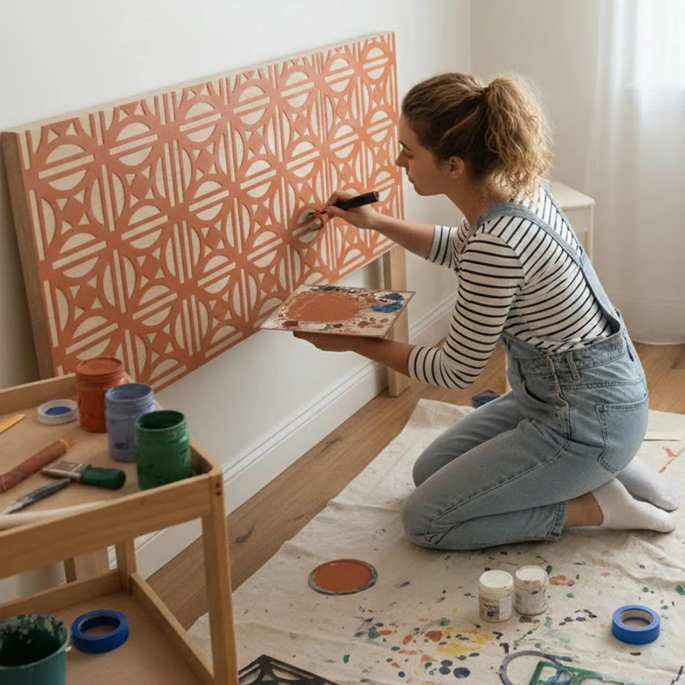 Classic Geometric Panel Pattern Stencil Pack of 5 – Wall, Furniture & Floor Art Decor – Reusable Mylar DIY Home Decor – imartdecor ID-705 - Image 7