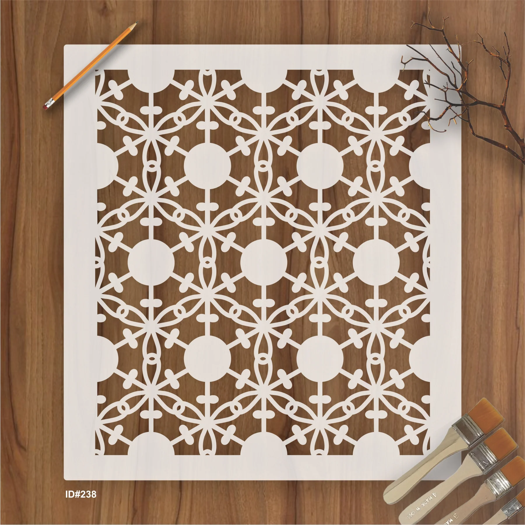 Geometric Pattern Stencil Painting Scrapbook Coloring Embossing Album Decorative Template. ID #238