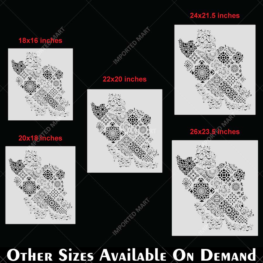 Geometric Persian Map Stencil for Wall, Furniture & Canvas Art – Iran Pattern Design – ID# 724 - Image 7
