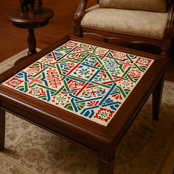 Geometric Tile Stencil for Wall, Floor & Furniture – Moroccan Square Pattern – ID# 659 - Image 6