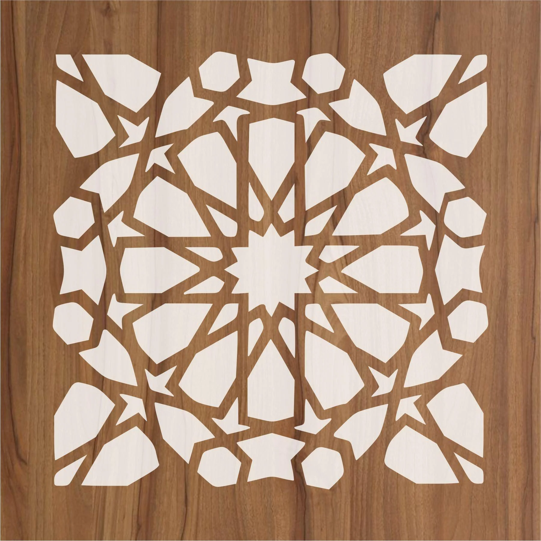 islamic Geometric Patten Reusable Stencil For Canvas And Wall Painting.ID#193 - Image 2