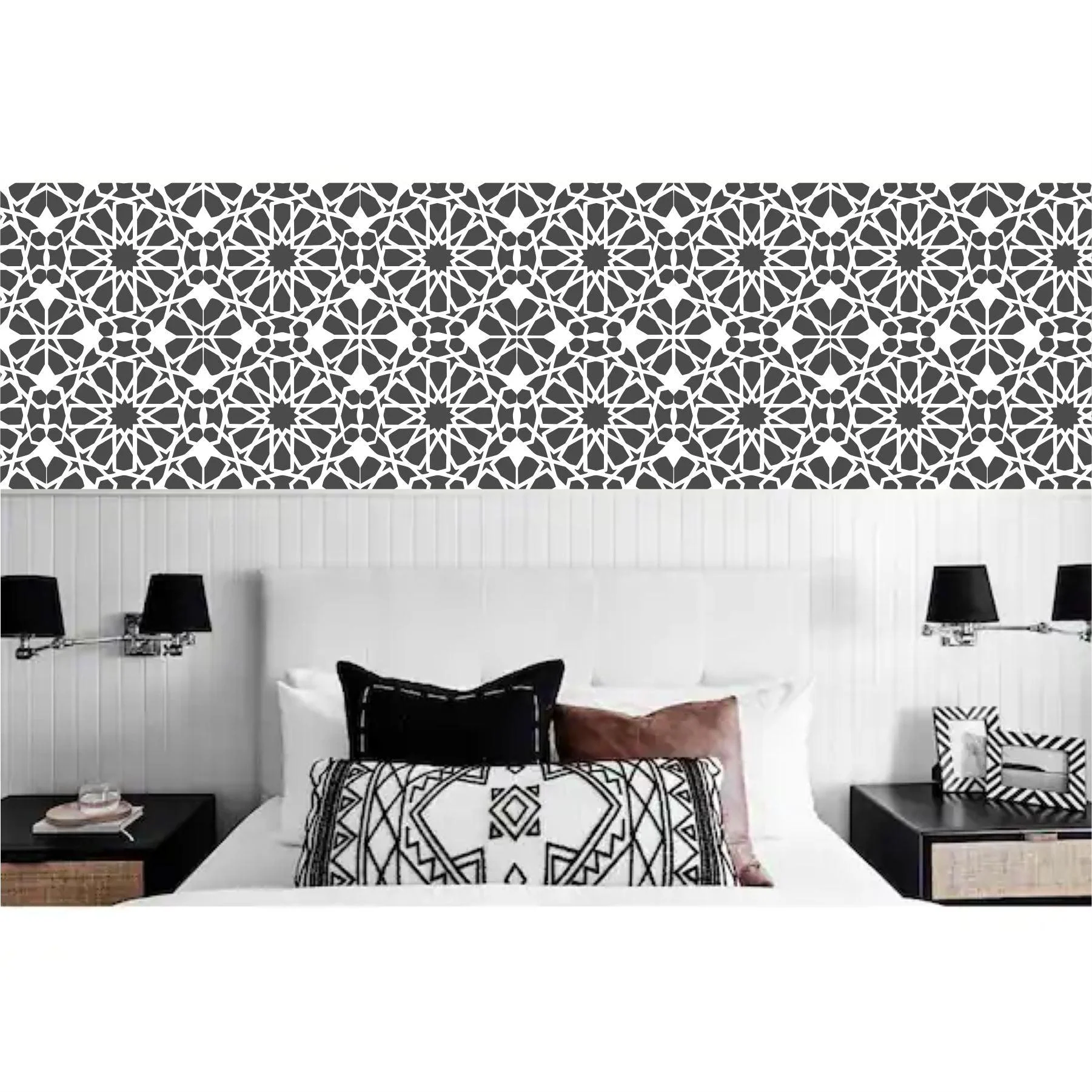 islamic Geometric Patten Reusable Stencil For Canvas And Wall Painting.ID#193 - Image 3