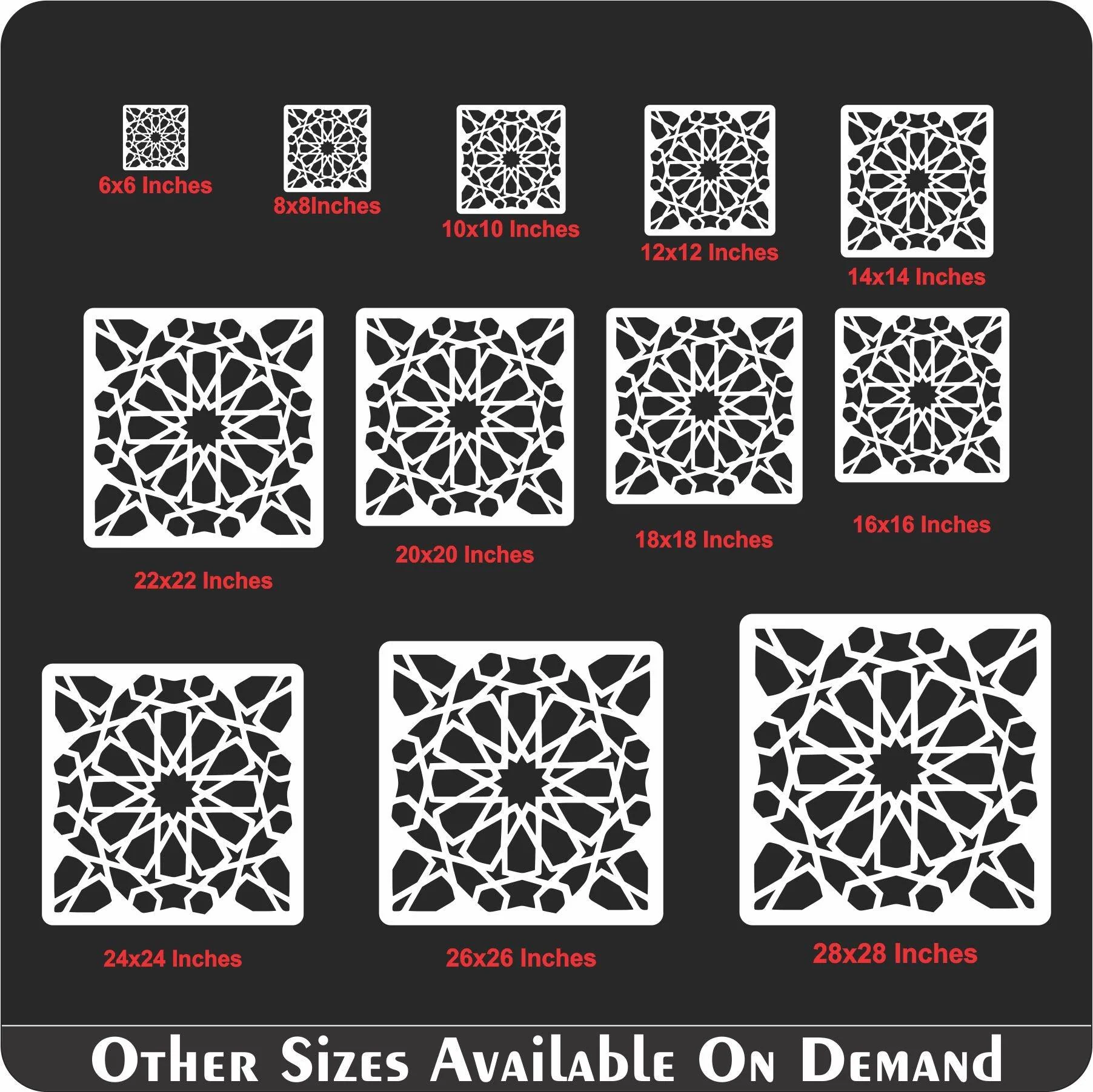 islamic Geometric Patten Reusable Stencil For Canvas And Wall Painting.ID#193 - Image 7