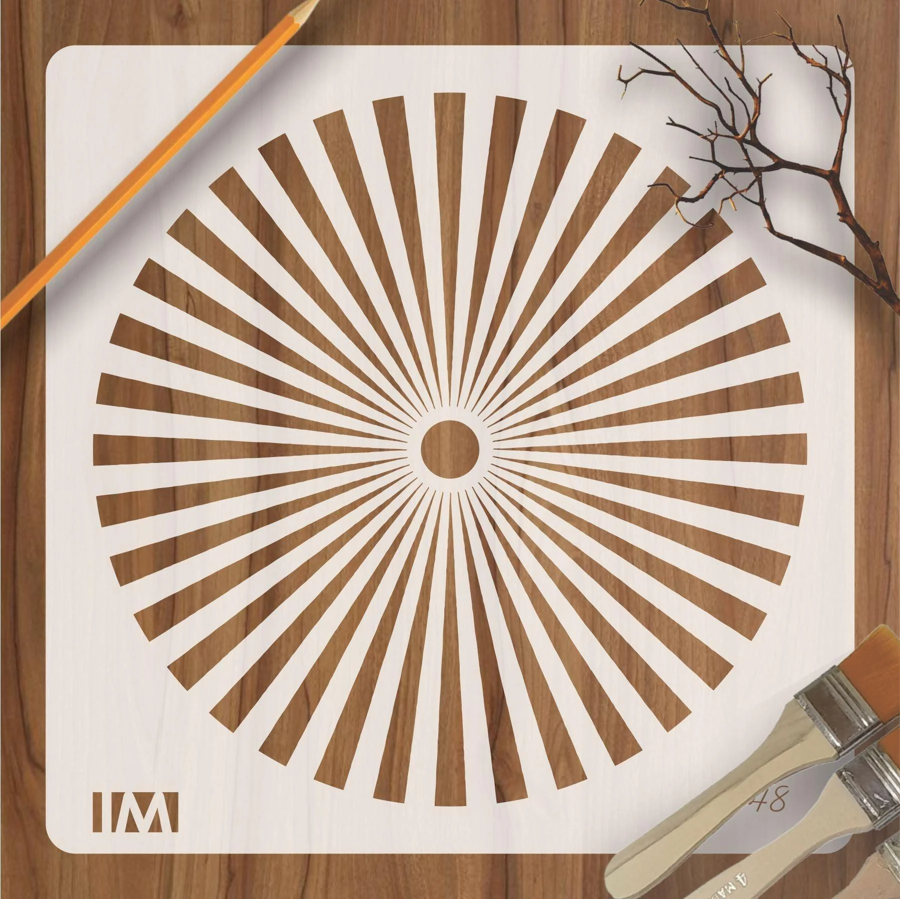 Geometry Pattern Reusable Stencil for Canvas and wall painting.ID#48