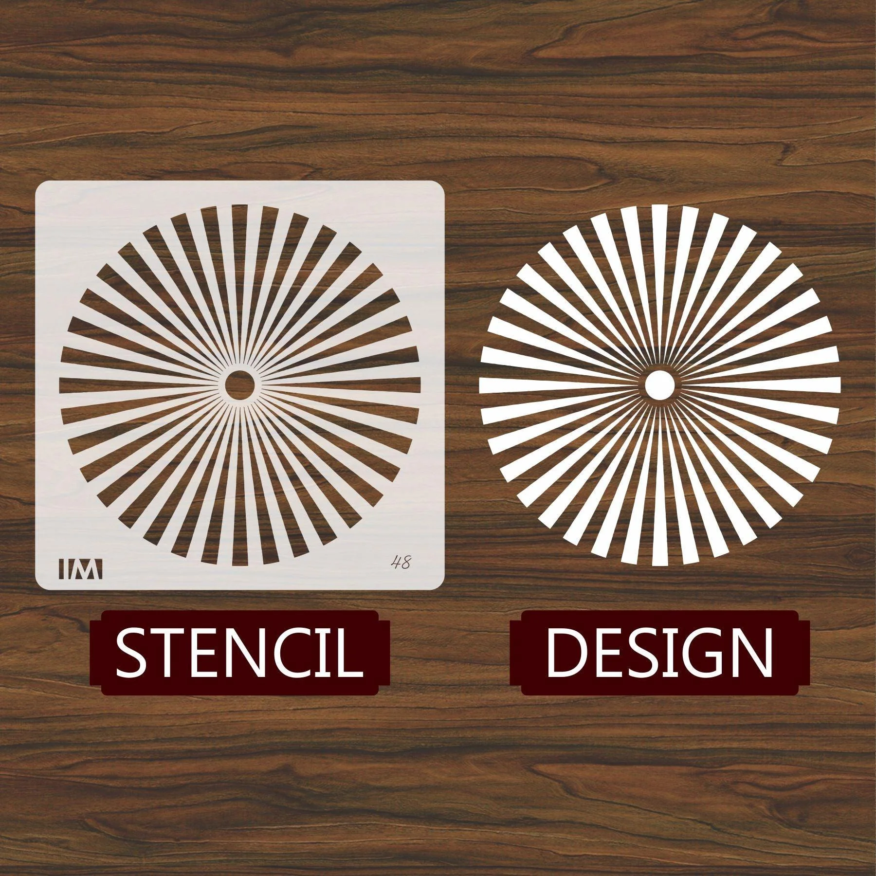 Geometry Pattern Reusable Stencil for Canvas and wall painting.ID#48 - Image 2