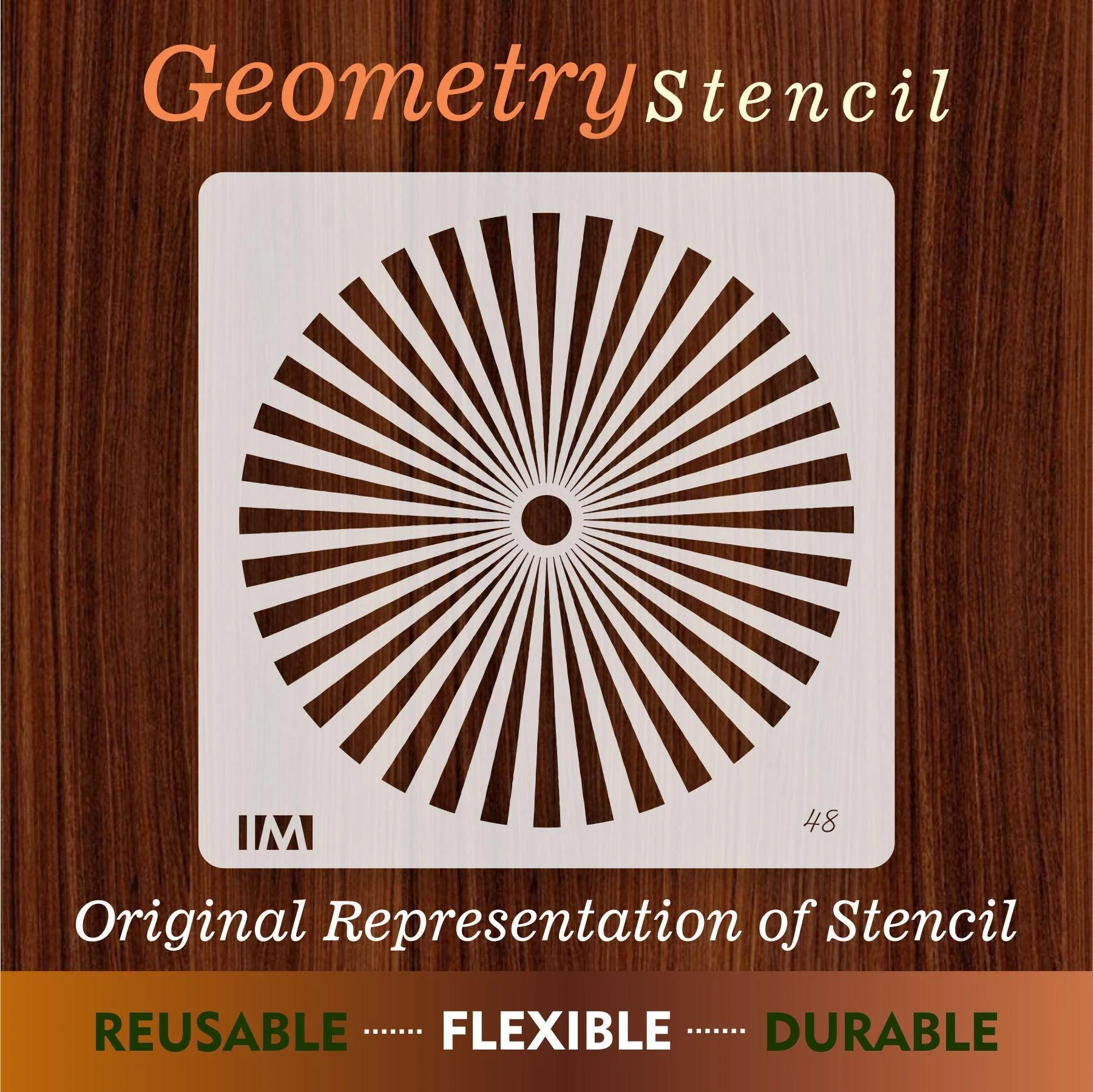 Geometry Pattern Reusable Stencil for Canvas and wall painting.ID#48 - Image 3