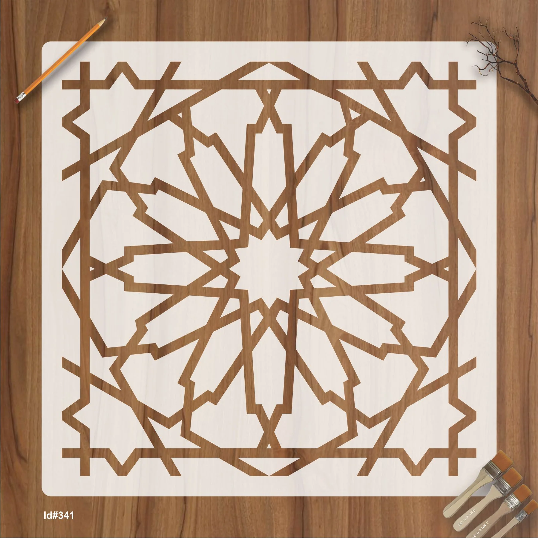 Geometry Pattern Reusable Stencil For Canvas And Wall Painting.ID# 341