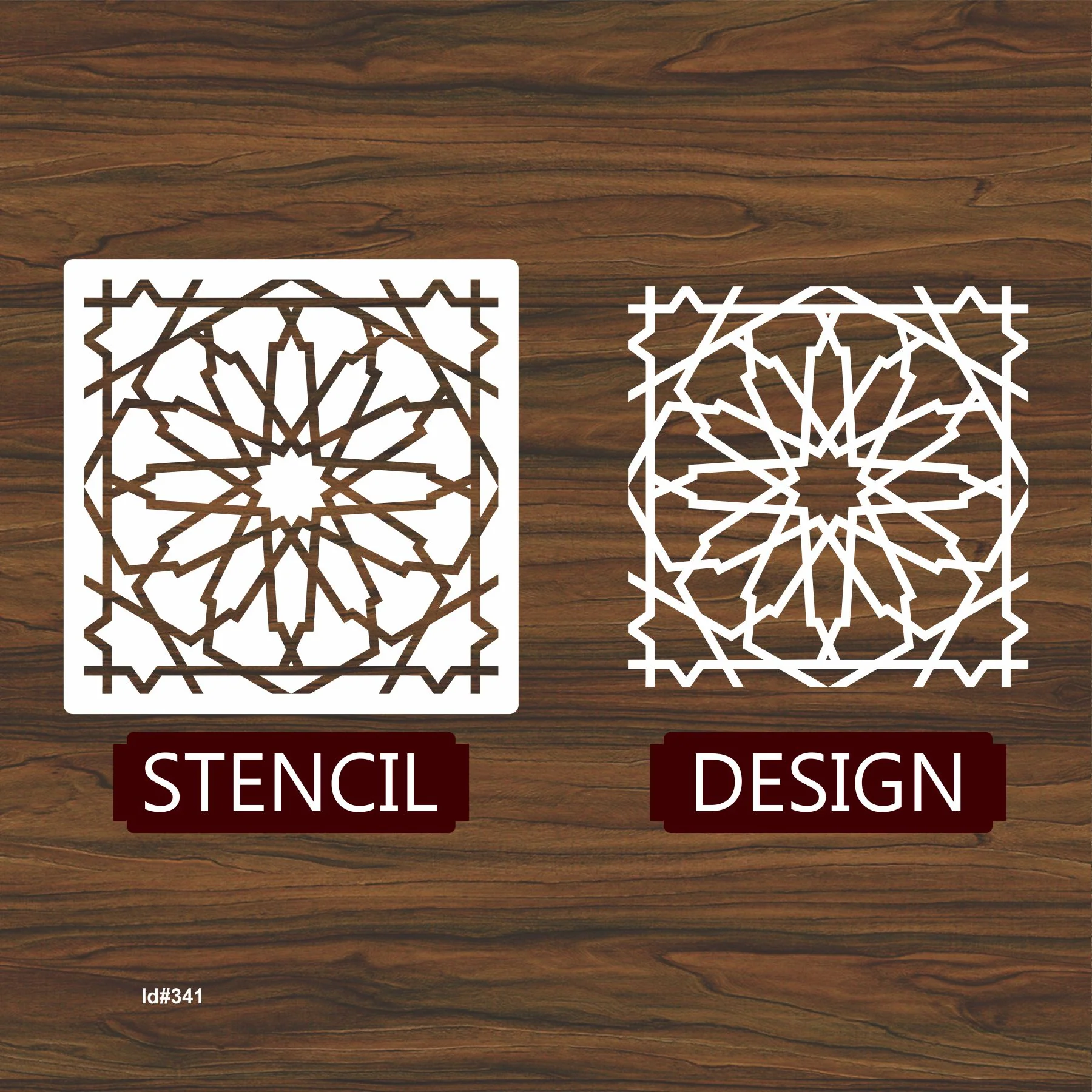 Geometry Pattern Reusable Stencil For Canvas And Wall Painting.ID# 341 - Image 3