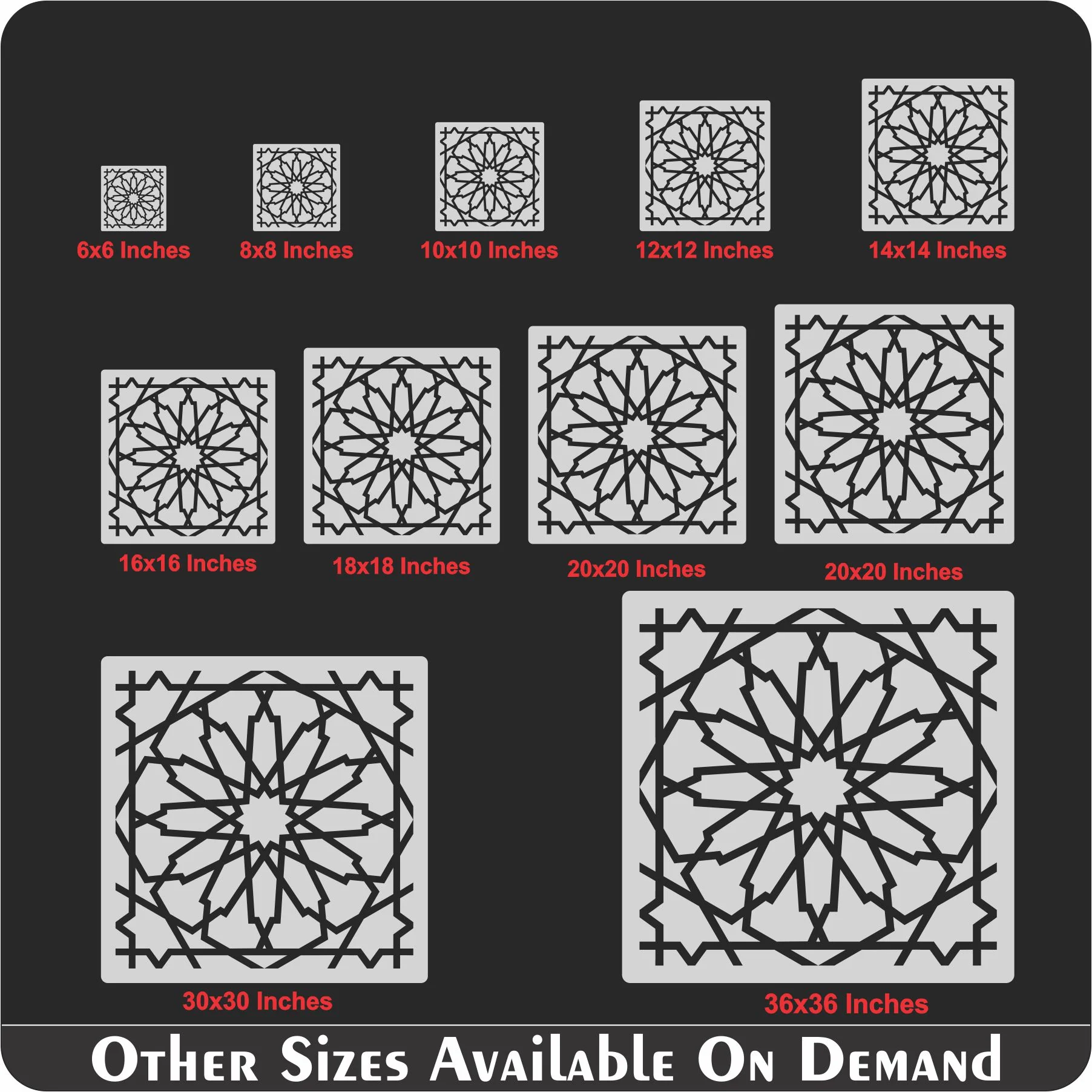 Geometry Pattern Reusable Stencil For Canvas And Wall Painting.ID# 341 - Image 8