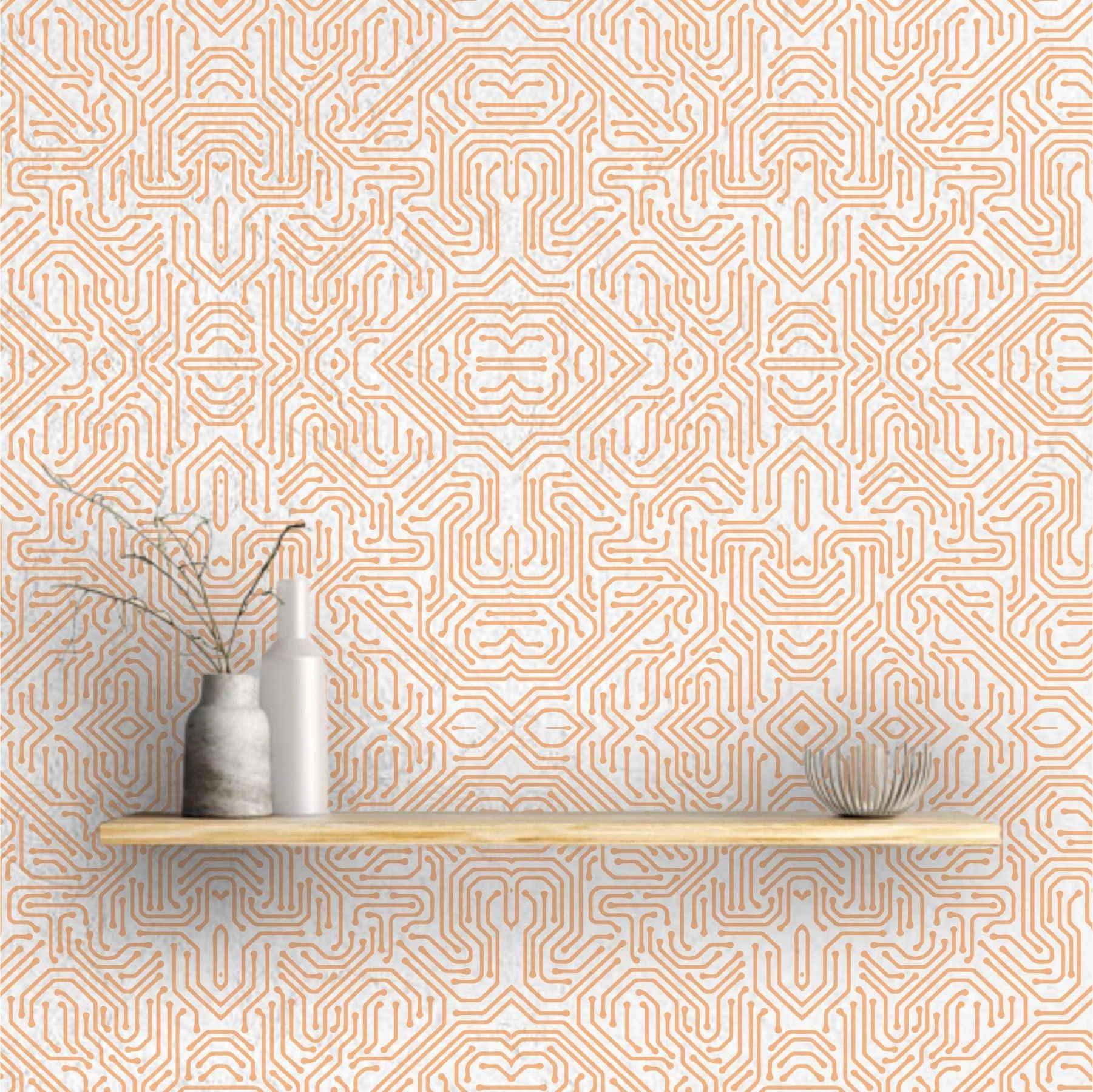 Electrical Circuit Pattern Reusable Stencil for Canvas and wall painting.ID#124 - Image 3