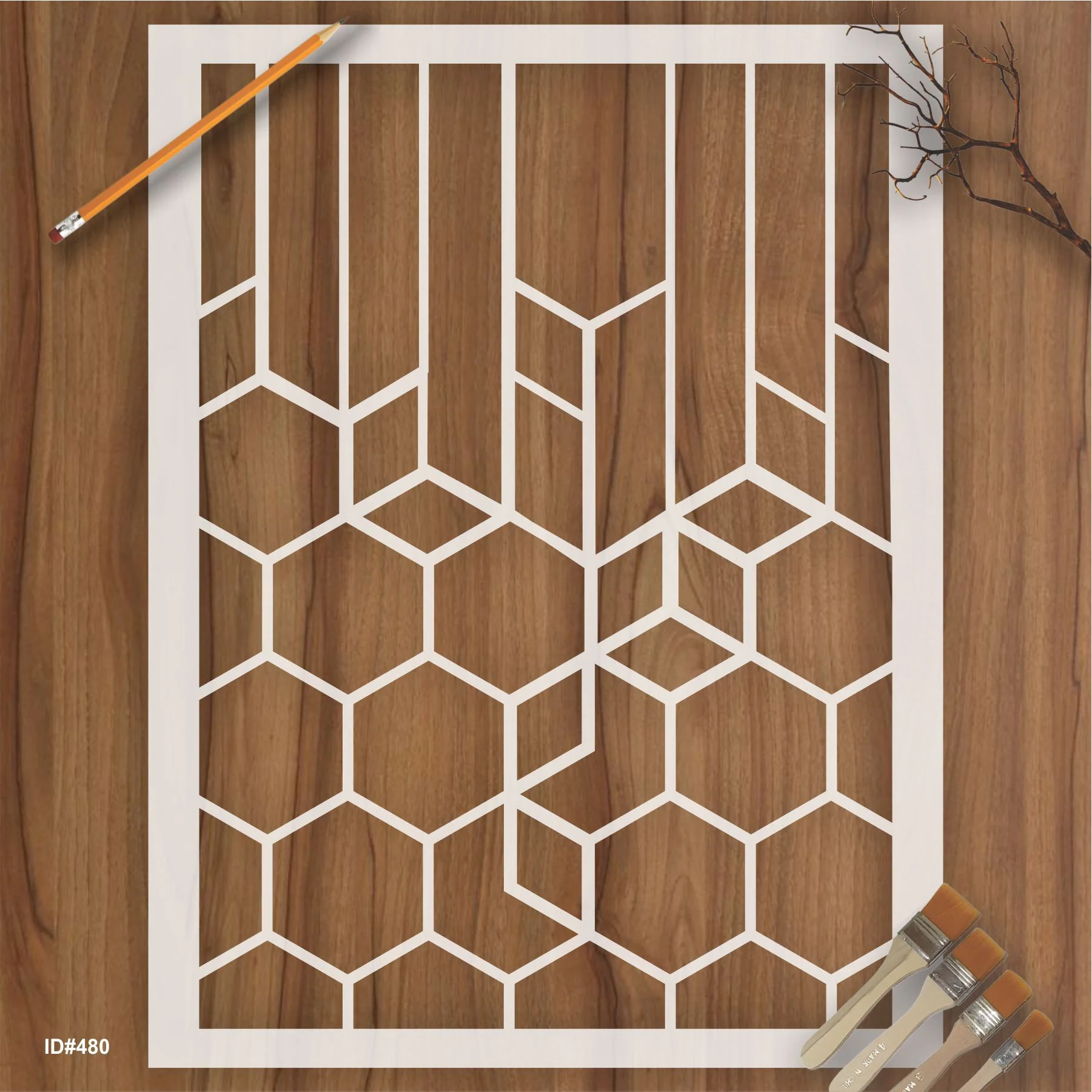 Geometry Pattren Reusable Stencil For Canvas And Wall Painting. ID #480