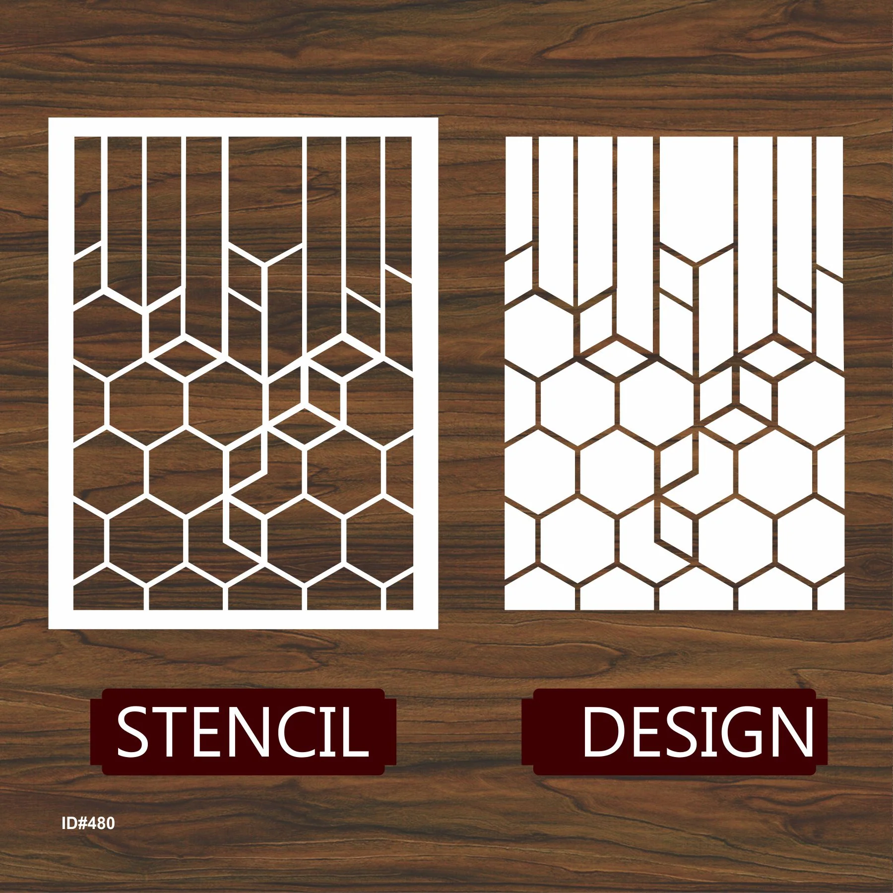 Geometry Pattren Reusable Stencil For Canvas And Wall Painting. ID #480 - Image 4