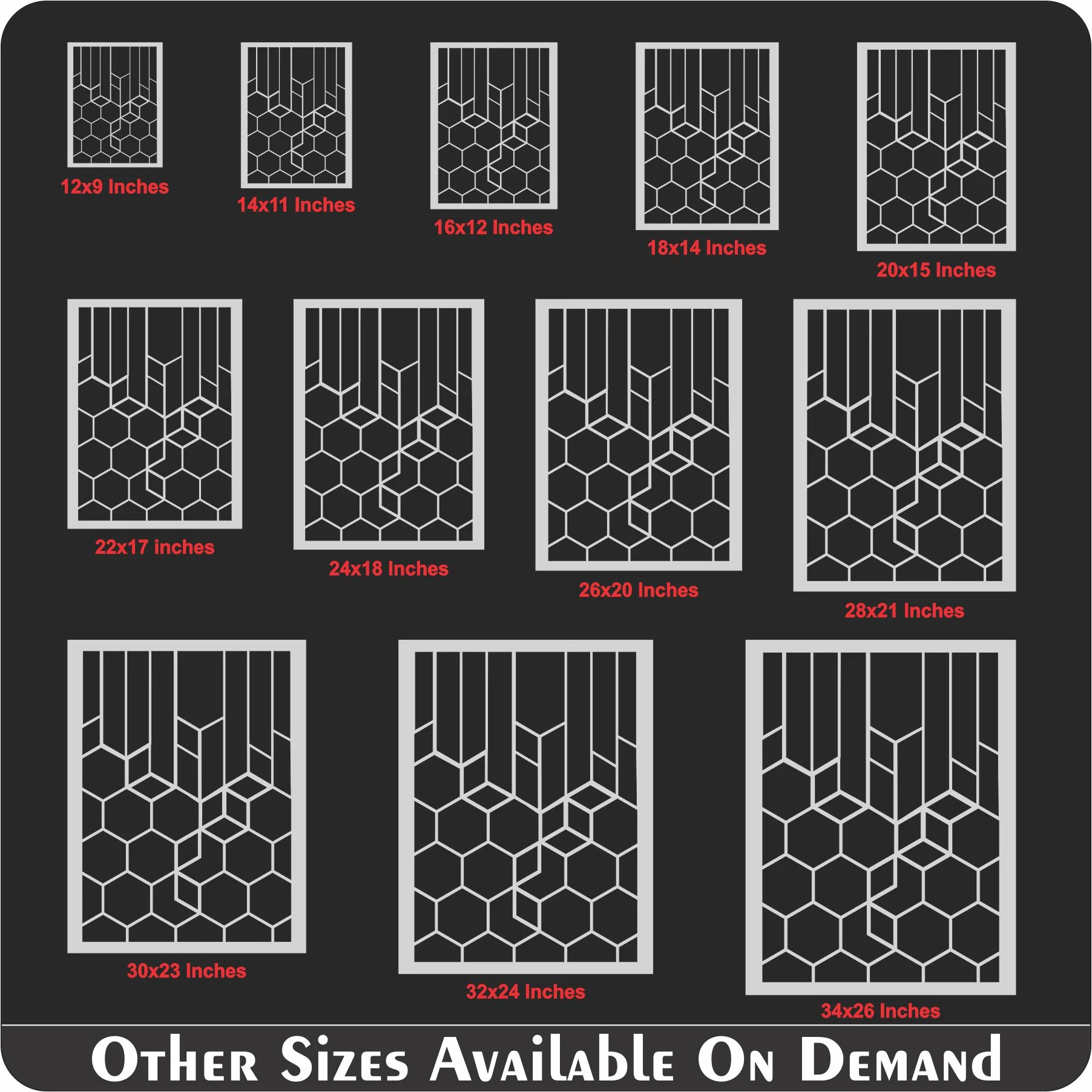 Geometry Pattren Reusable Stencil For Canvas And Wall Painting. ID #480 - Image 7