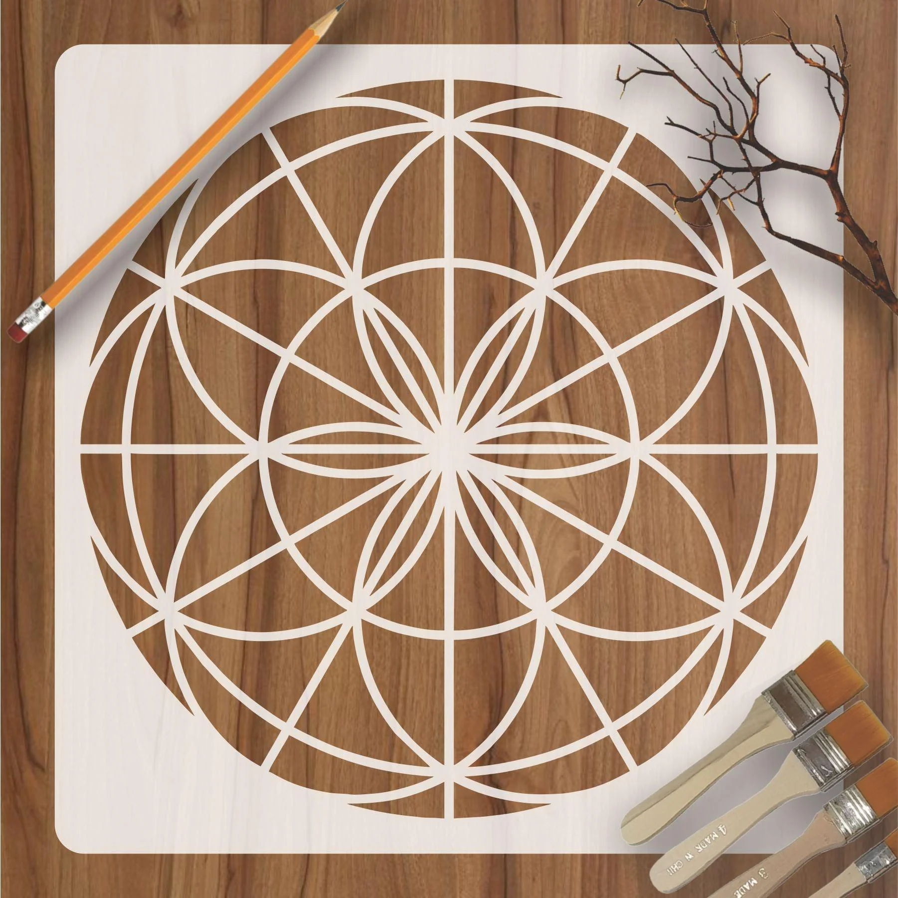 Geometry Reusable sheet Reusable Stencil for Canvas and wall painting.ID#47