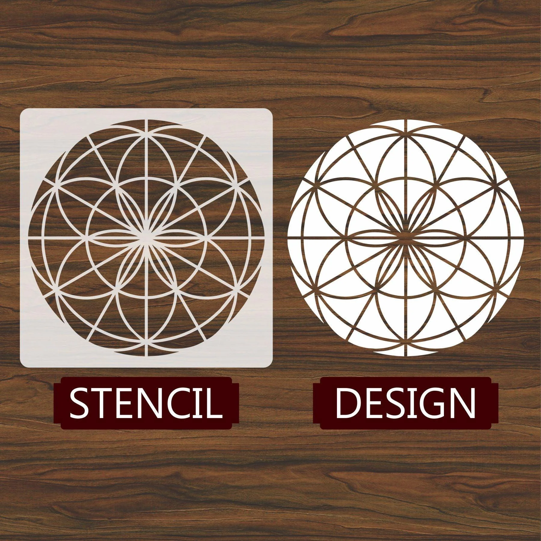 Geometry Reusable sheet Reusable Stencil for Canvas and wall painting.ID#47 - Image 2