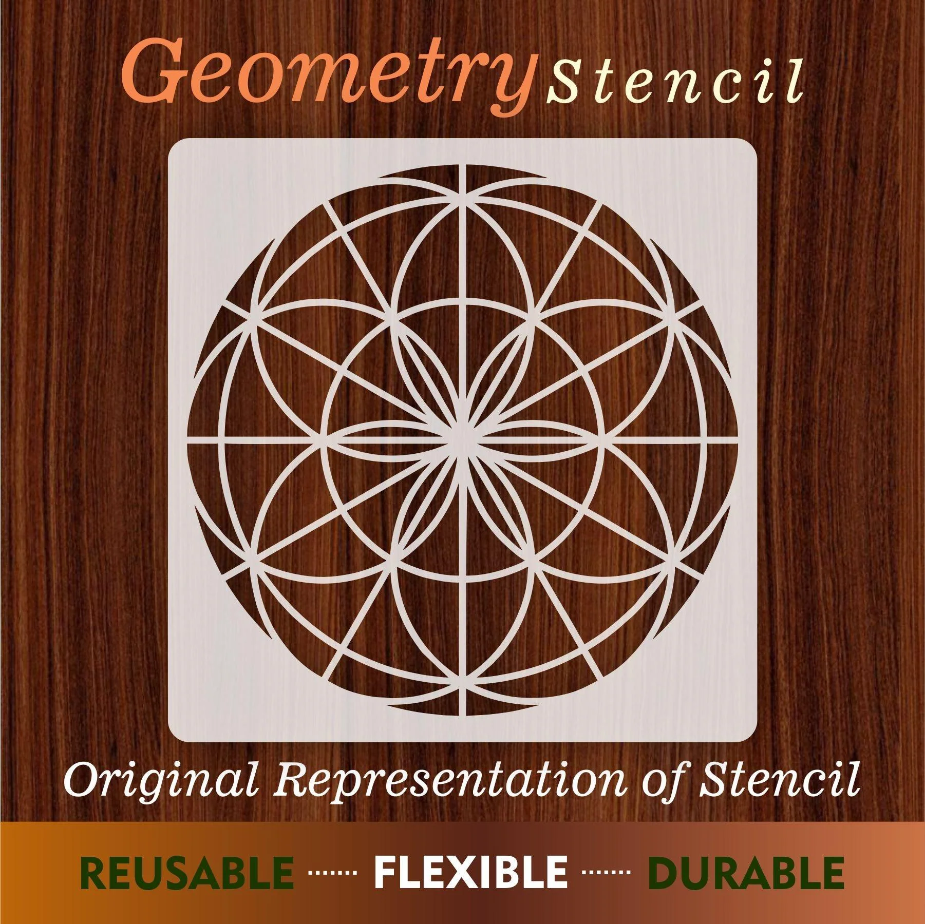 Geometry Reusable sheet Reusable Stencil for Canvas and wall painting.ID#47 - Image 3