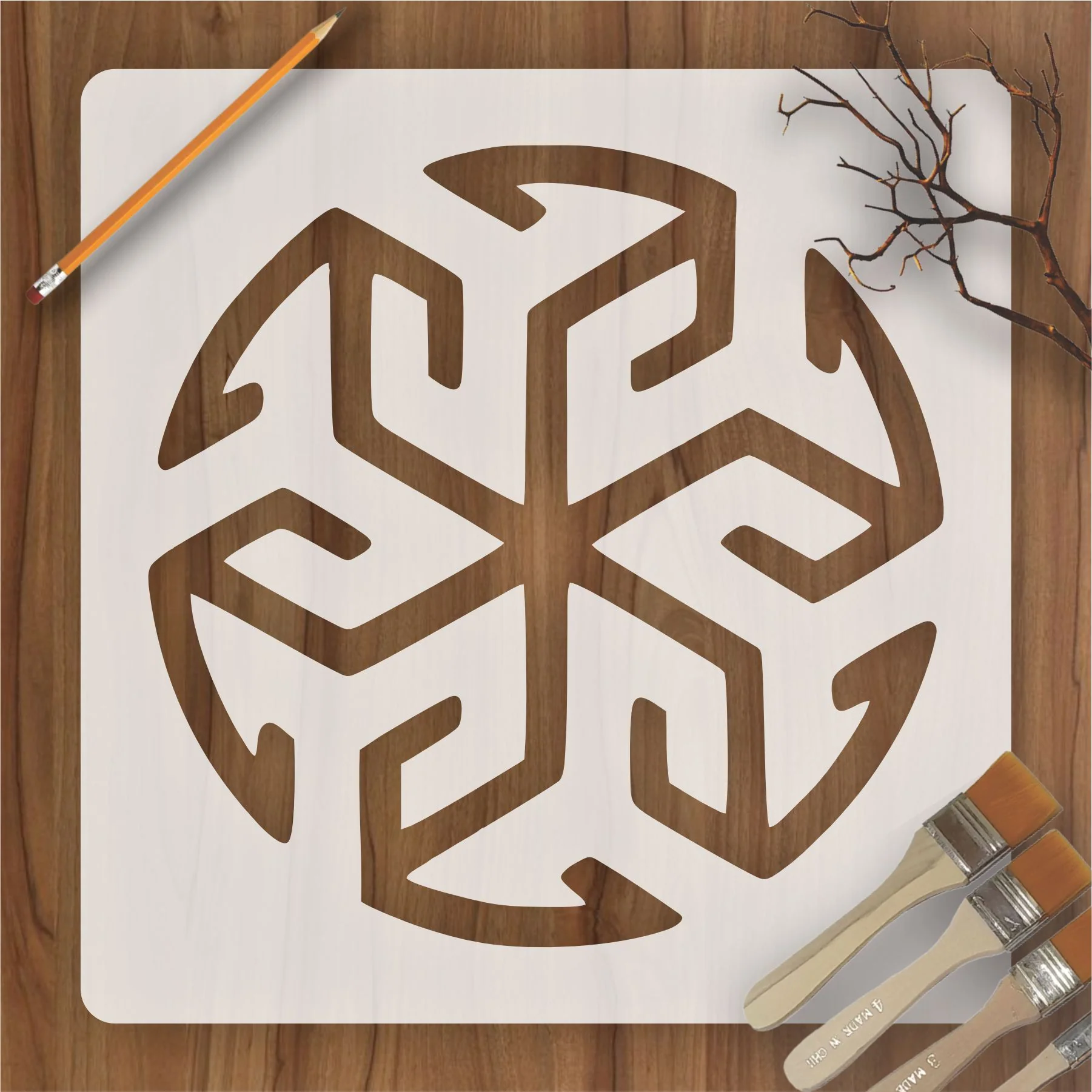 Geometry Reusable Stencil For Canvas And Wall Painting.lD #49