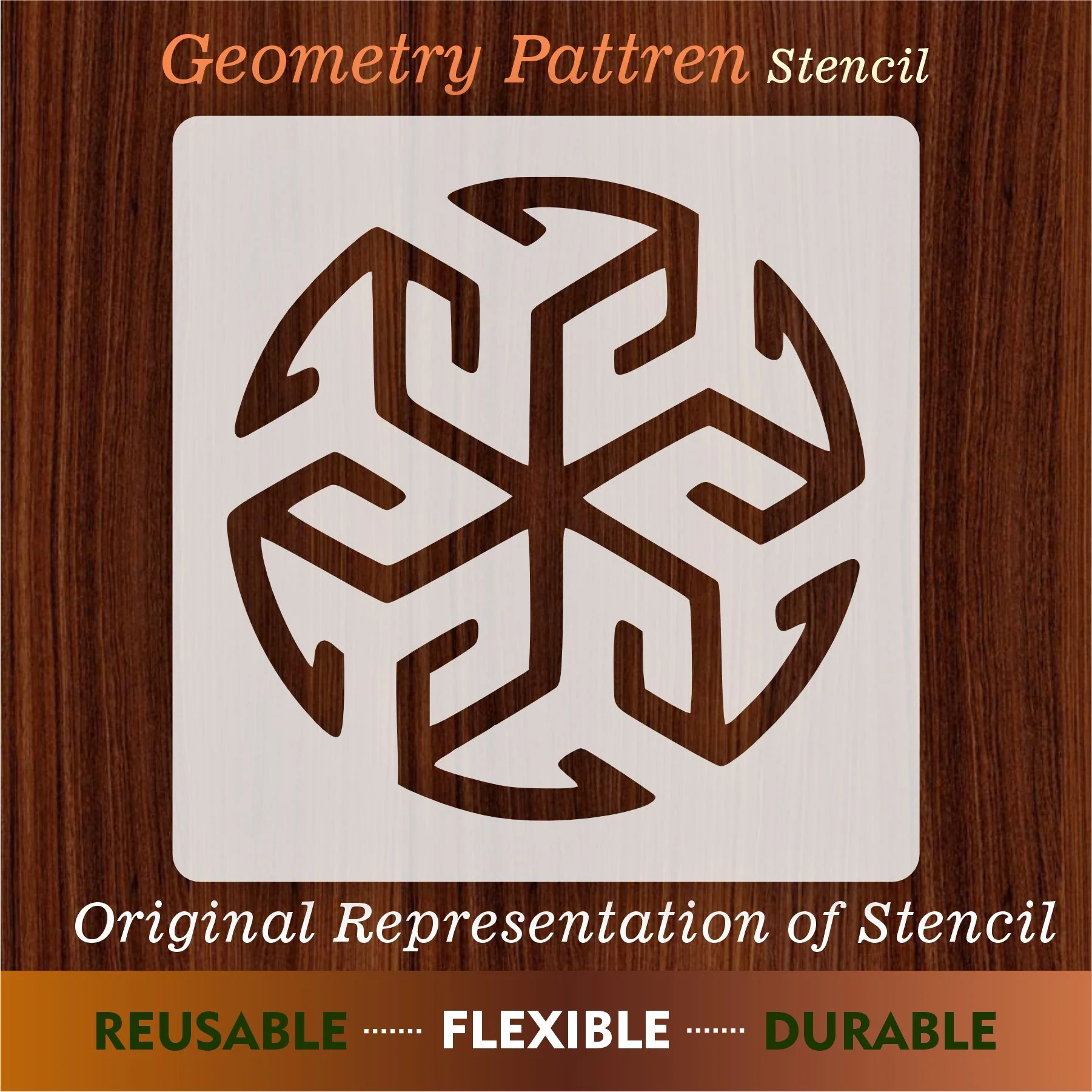 Geometry Reusable Stencil For Canvas And Wall Painting.lD #49 - Image 6