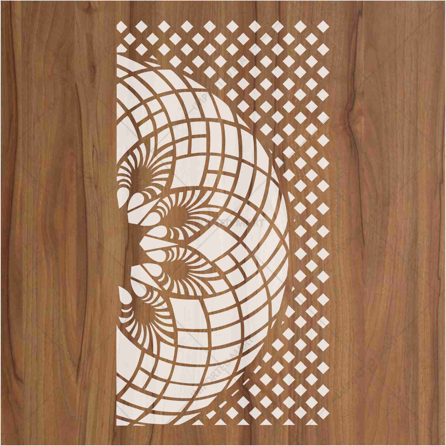 Geospiral Matrix Wall Stencil , geometric wall stencil Parametric Decorative Pattern ID#642 - Image 3