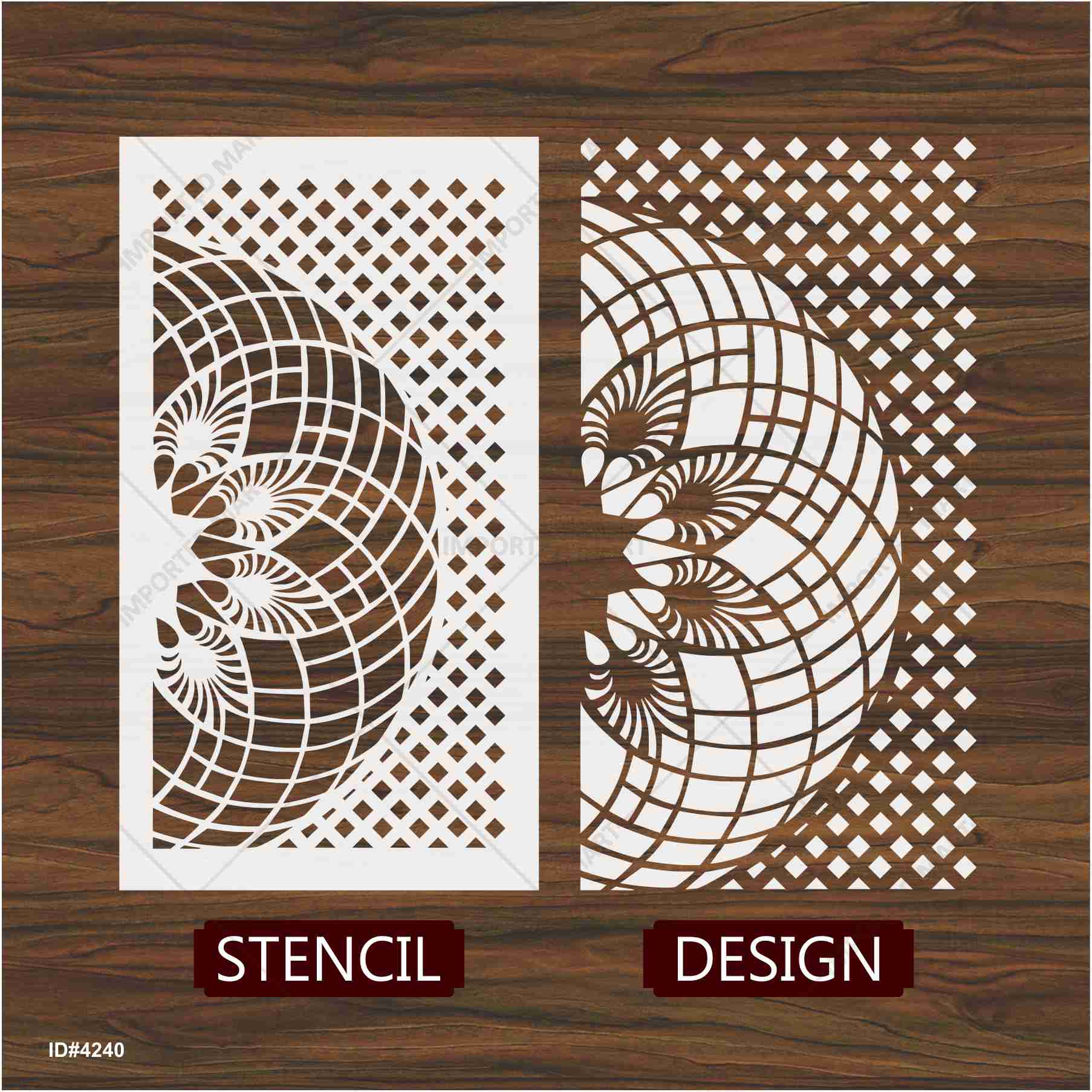Geospiral Matrix Wall Stencil , geometric wall stencil Parametric Decorative Pattern ID#642 - Image 4