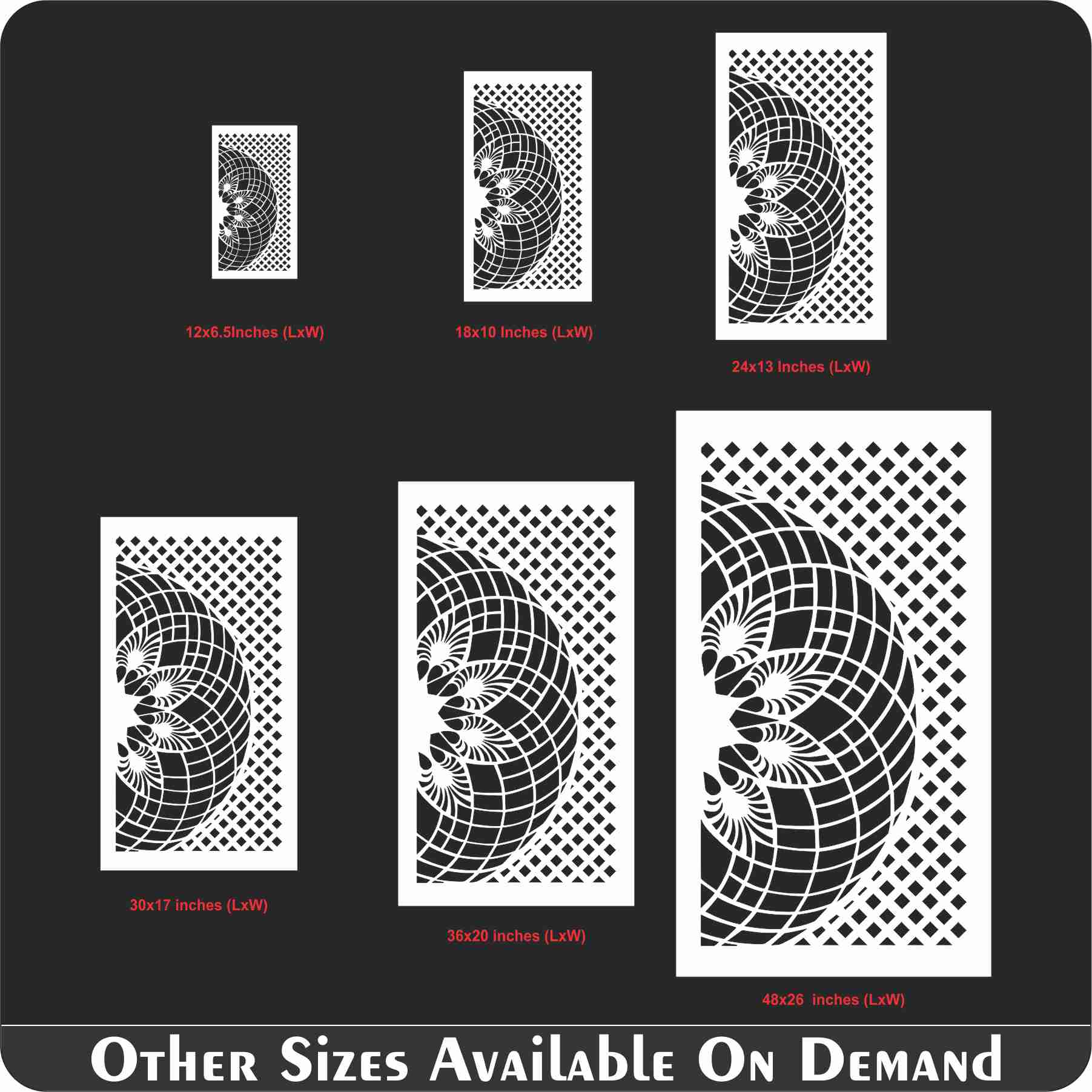 Geospiral Matrix Wall Stencil , geometric wall stencil Parametric Decorative Pattern ID#642 - Image 5