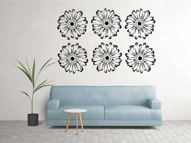 Gerbera Daisy Flowers Reusable Stencil For Canvas And Wall Painting.ID#150 - Image 4