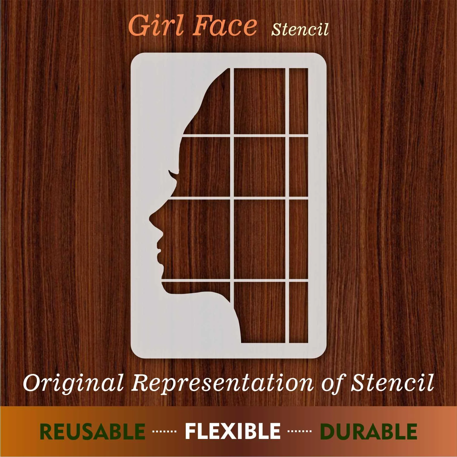 Girl Face Reusable Stencil For Canvas And Wall Painting.ID#444 - Image 7