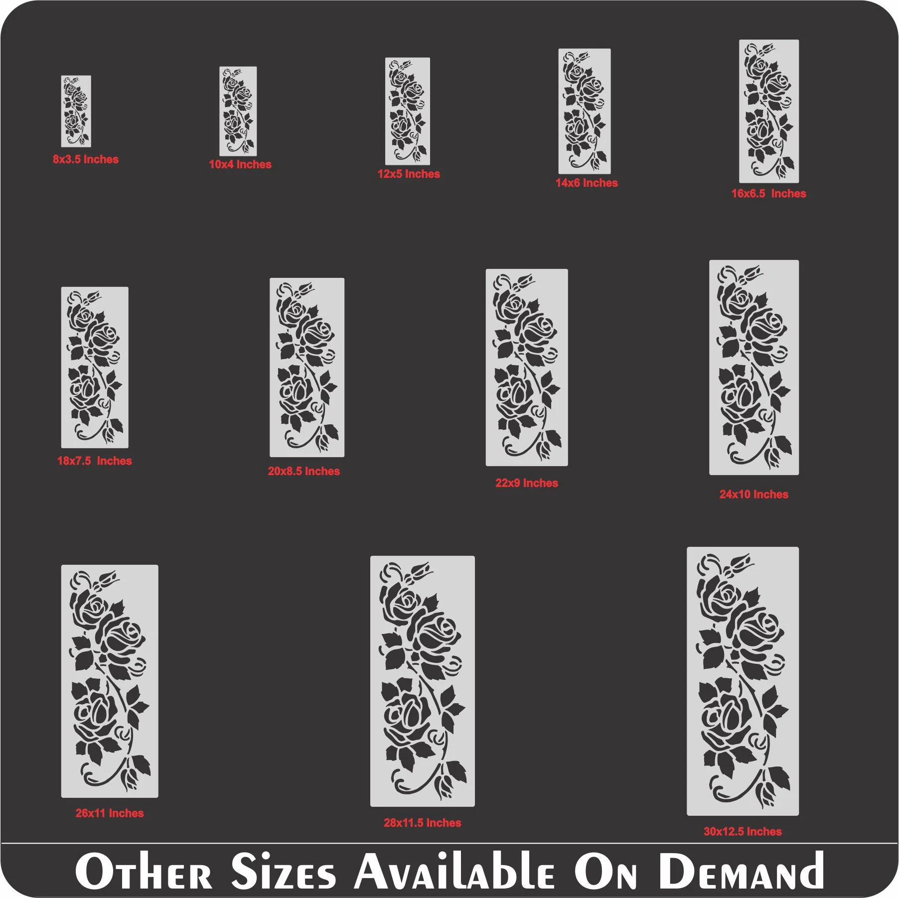 Gorgeous Roses Reusable Stencil For Canvas And Wall Painting.ID #319 - Image 8