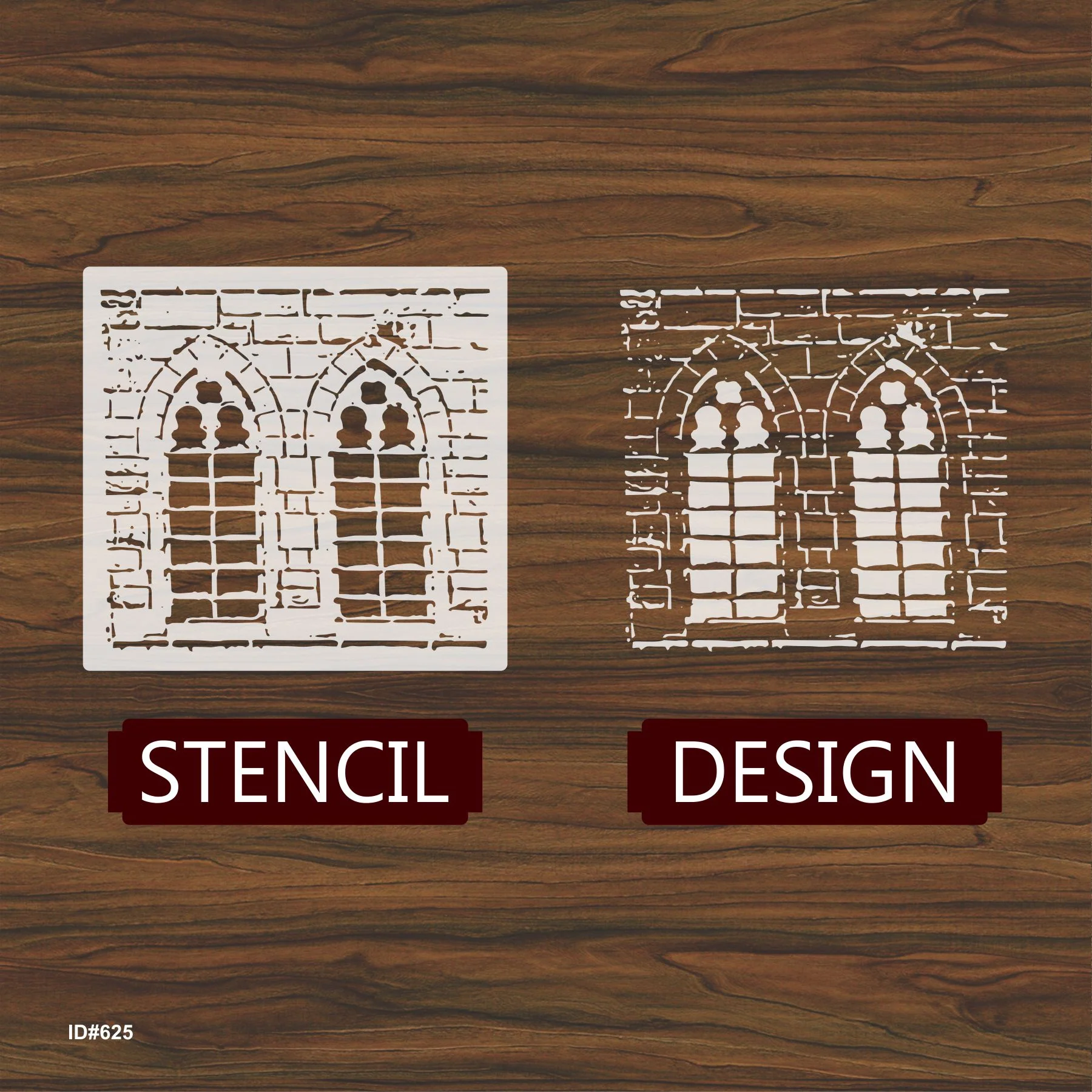 Gothic Window Stencil Painting Scrapbook Coloring Embossing Album Decor Template. ID #625 - Image 3