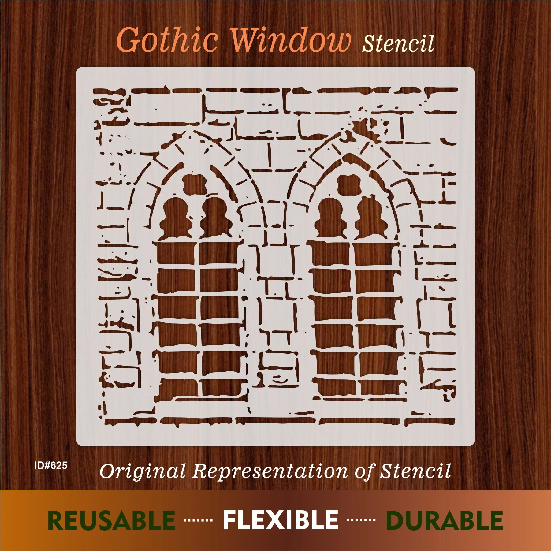 Gothic Window Stencil Painting Scrapbook Coloring Embossing Album Decor Template. ID #625 - Image 4