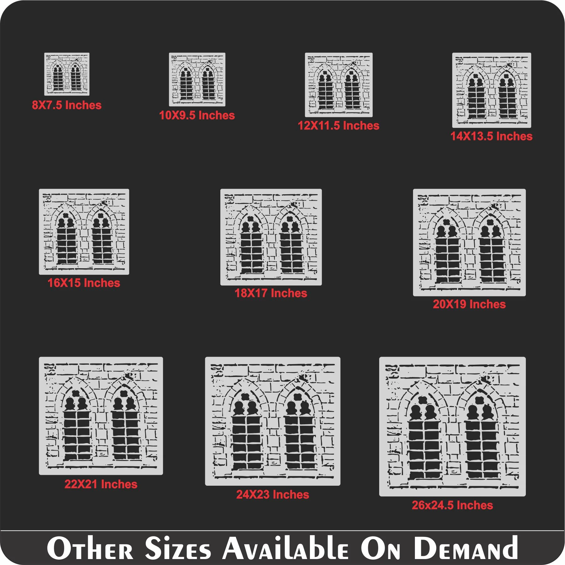 Gothic Window Stencil Painting Scrapbook Coloring Embossing Album Decor Template. ID #625 - Image 5