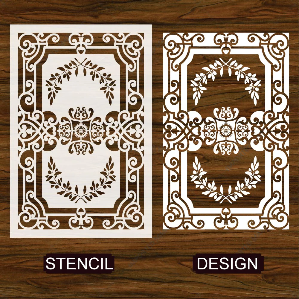 Grecian Filigree Frame Stencil for Wall, Furniture & Floor Décor – Classic Ornamental Border Design – ID# 732 - Image 4