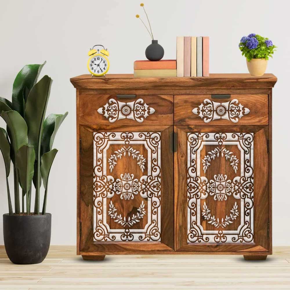Grecian Filigree Frame Stencil for Wall, Furniture & Floor Décor – Classic Ornamental Border Design – ID# 732 - Image 7