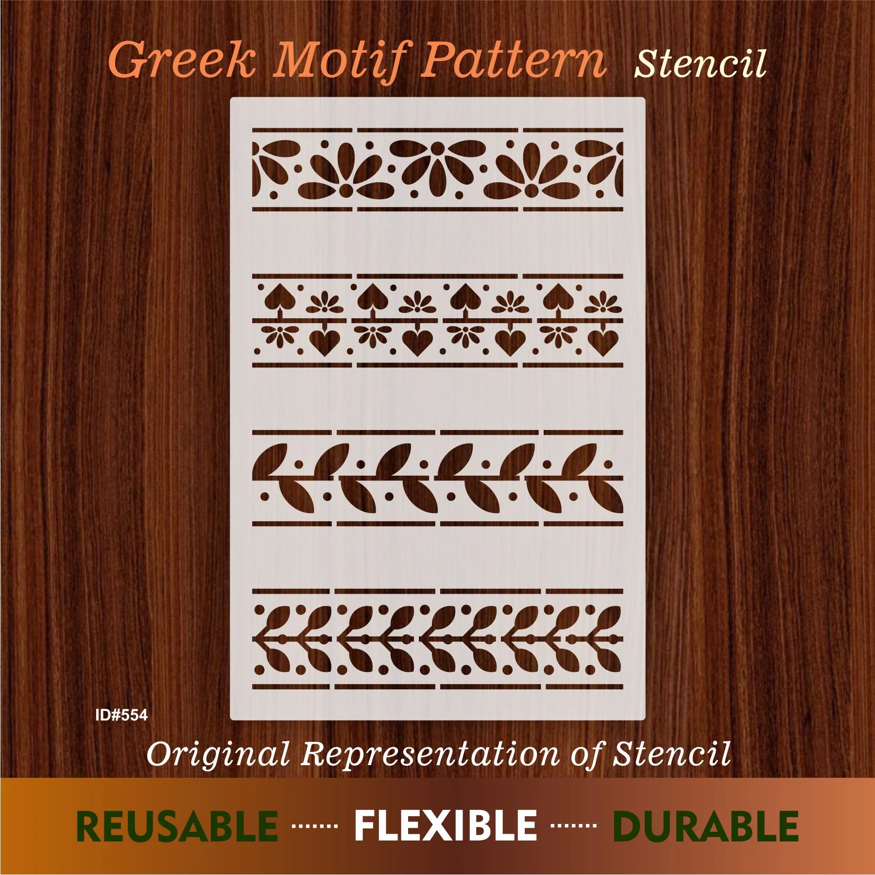 Greek Motif Pattern Stencil DIY Painting Scrapbook Coloring Embossing Album Decorative Template. ID #554 - Image 8