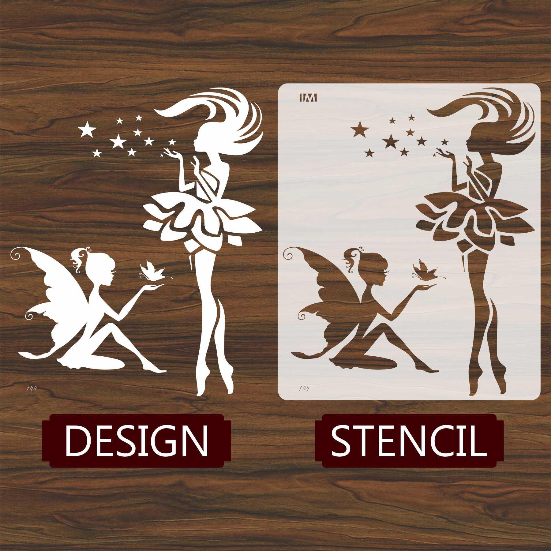 Grite Butterfly Wing Fairy Reusable Stencil For Canvas And Wall Painting.ID#144 - Image 2