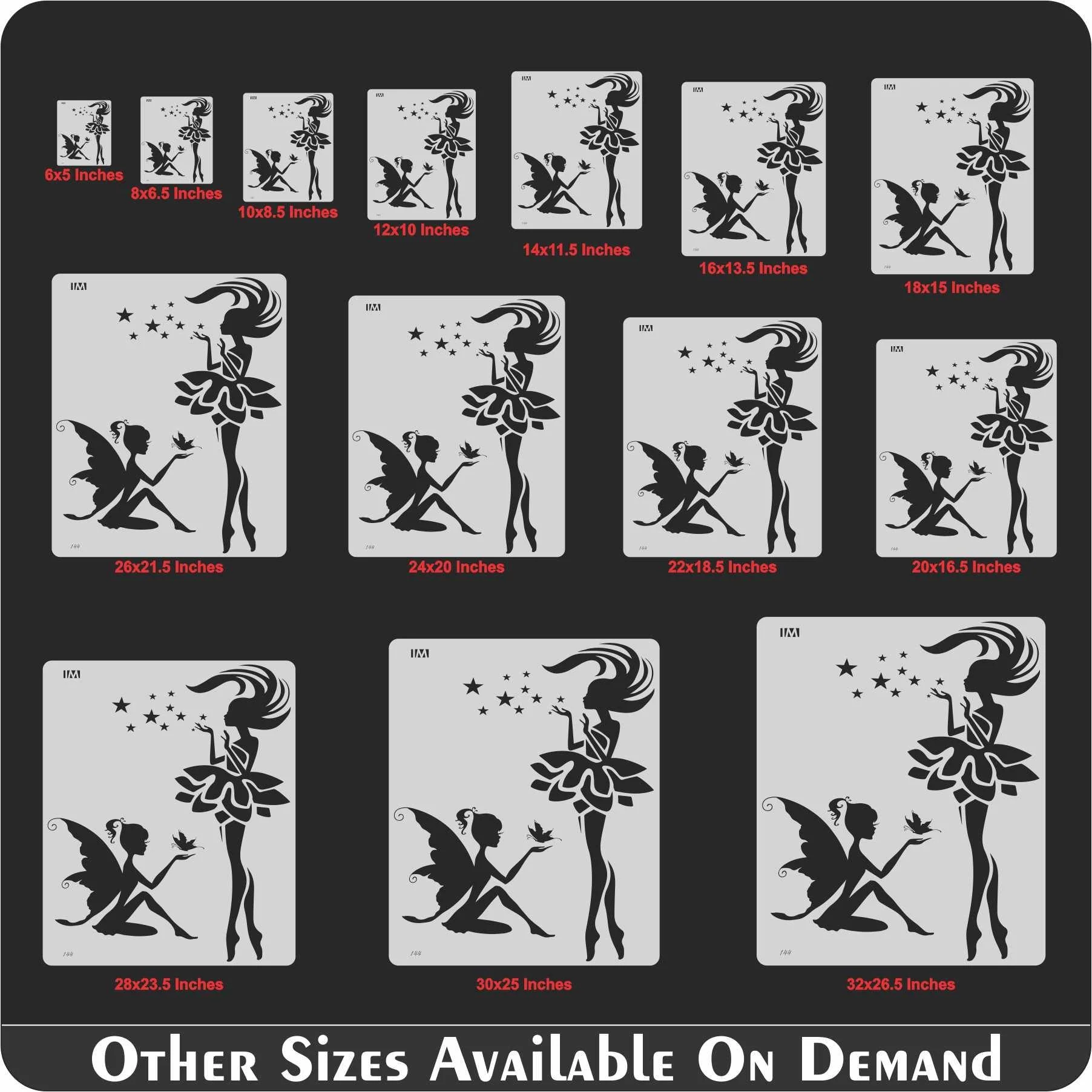 Grite Butterfly Wing Fairy Reusable Stencil For Canvas And Wall Painting.ID#144 - Image 4