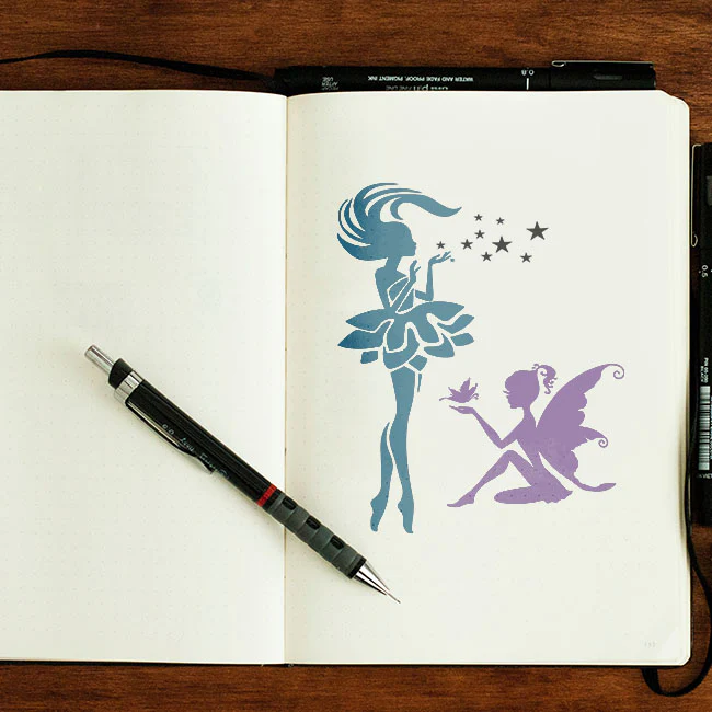 Grite Butterfly Wing Fairy Reusable Stencil For Canvas And Wall Painting.ID#144 - Image 6