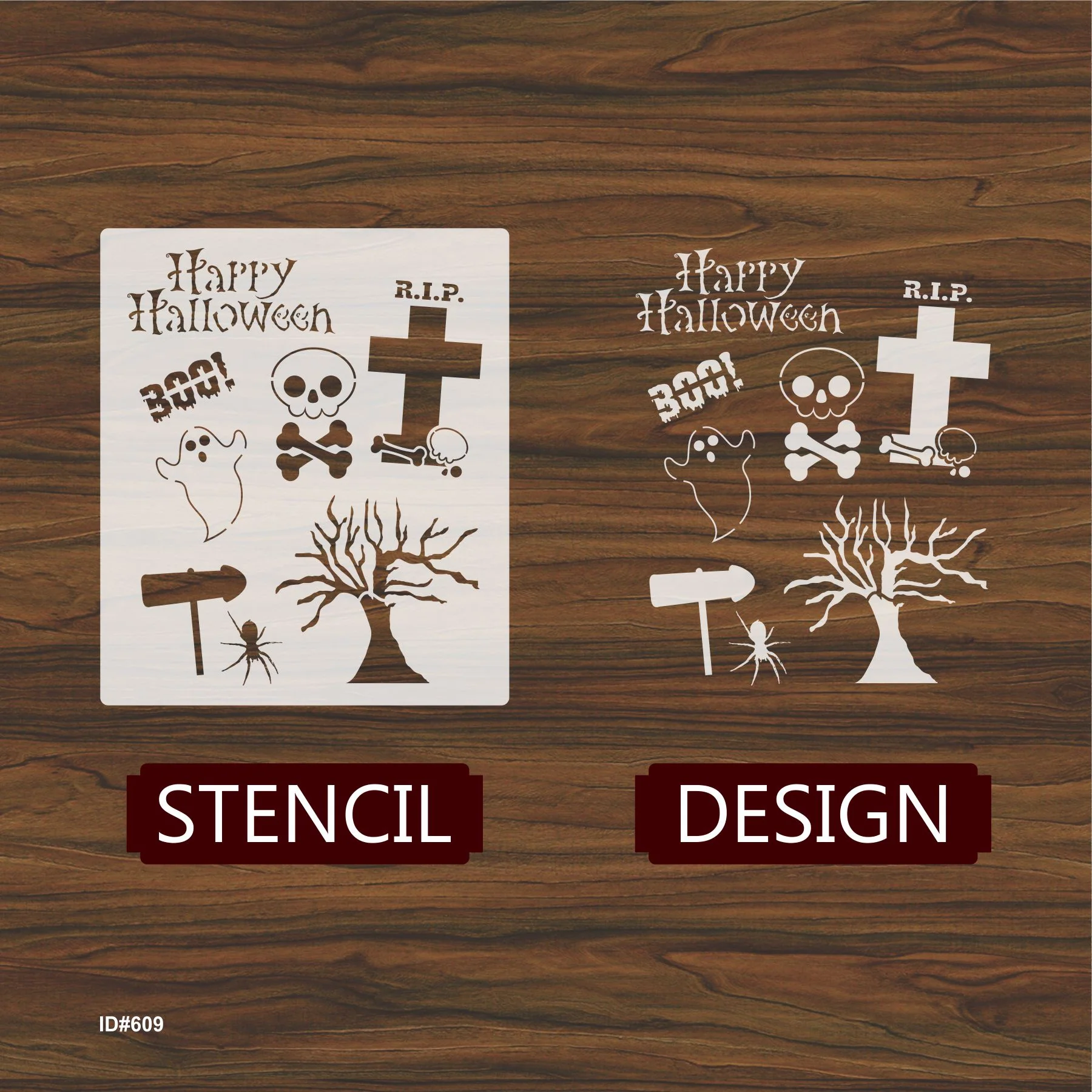 Happy Halloween Stencil Painting Scrapbook Coloring Embossing Album Decor ID# 609 - Image 3