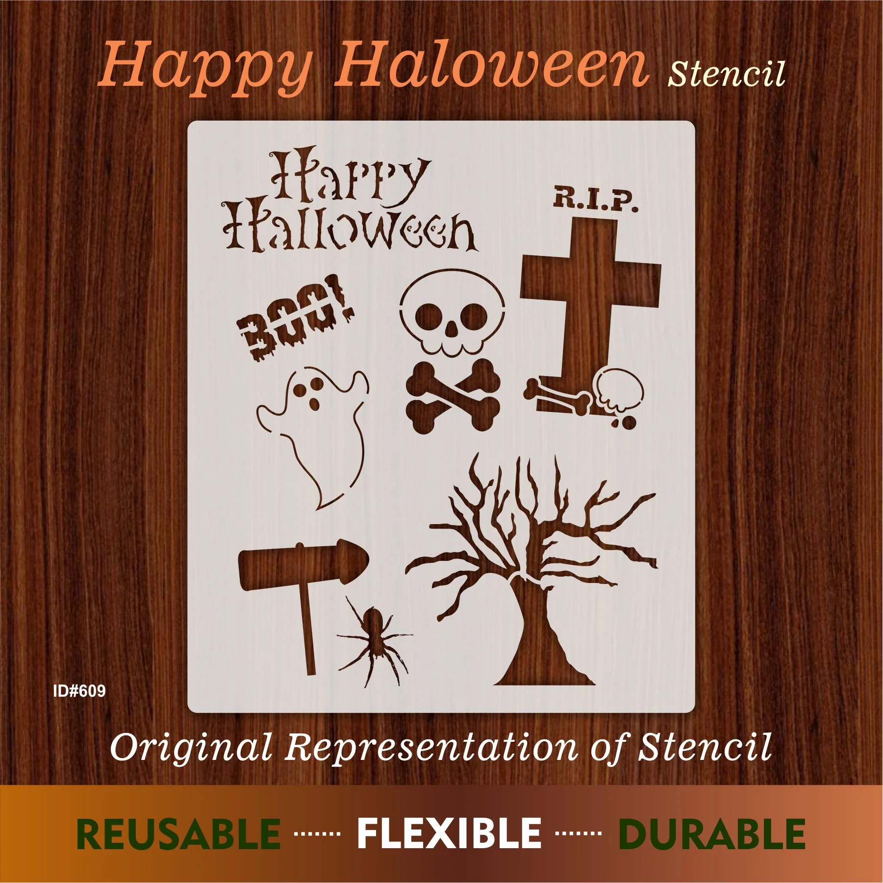 Happy Halloween Stencil Painting Scrapbook Coloring Embossing Album Decor ID# 609 - Image 4