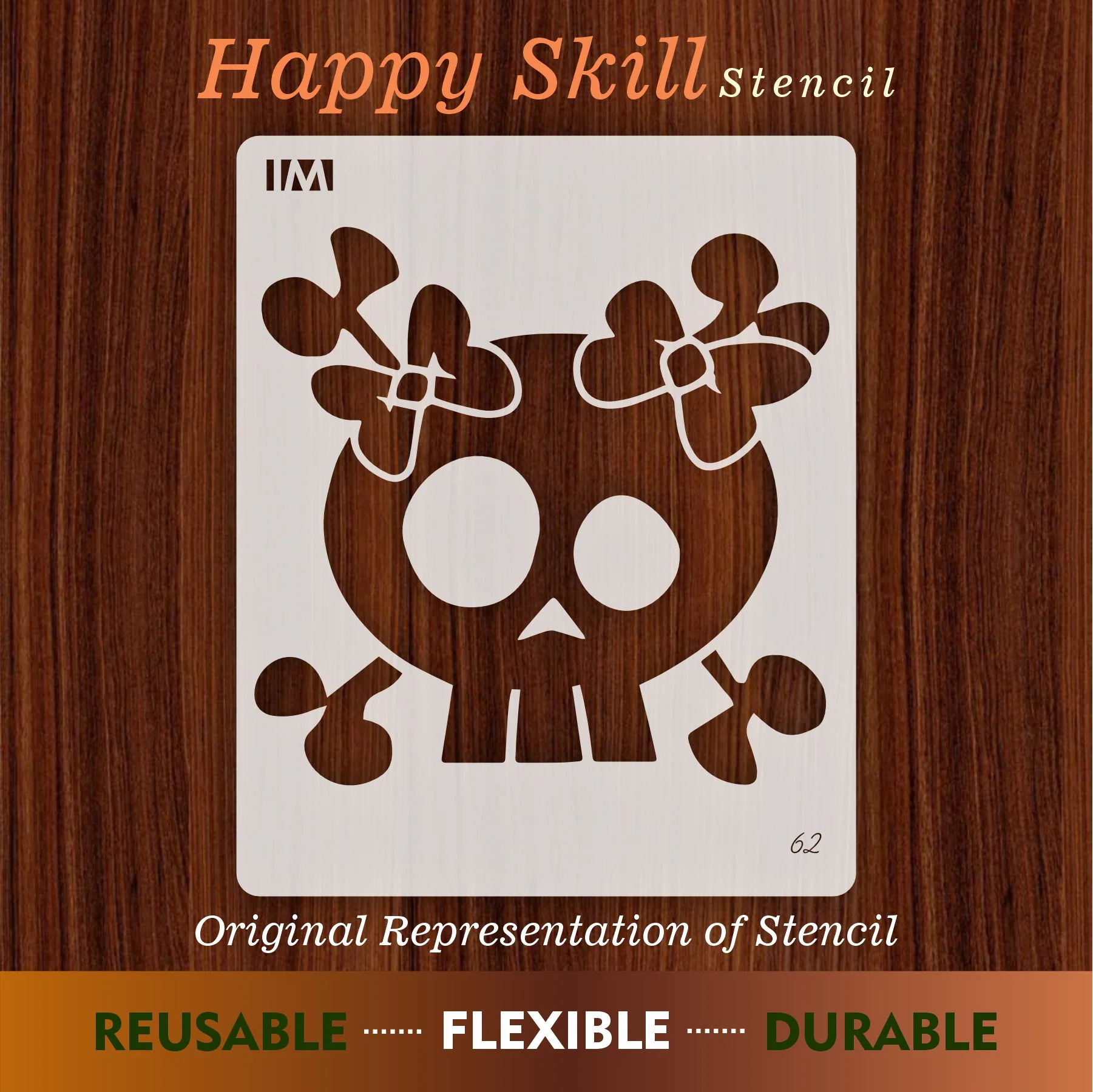 Happy skill Reusable Stencil For Canvas And Wall Painting.ID #62 - Image 6