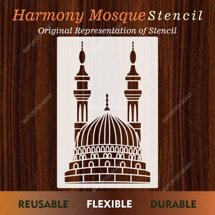 Harmony Mosque Stencil for Wall, Canvas, Wood & Islamic Décor Art – Reusable Mylar Design – ID# 778 - Image 2