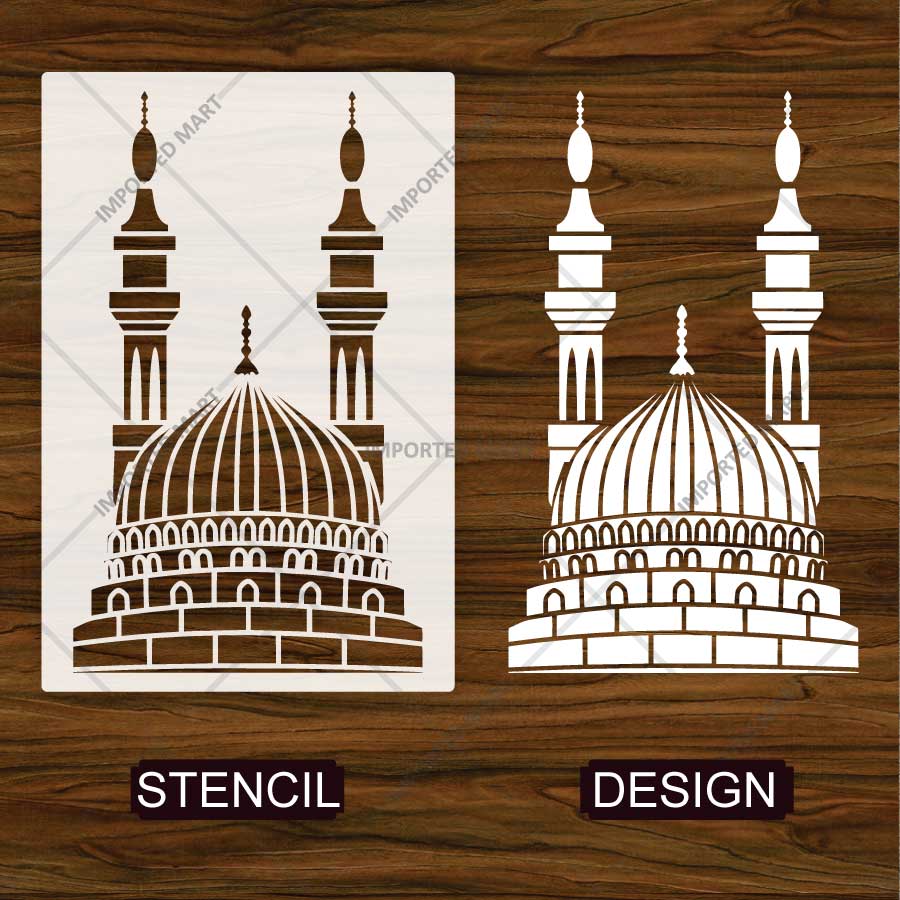 Harmony Mosque Stencil for Wall, Canvas, Wood & Islamic Décor Art – Reusable Mylar Design – ID# 778 - Image 4