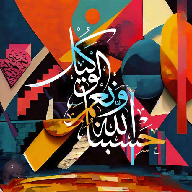 Hasbunallah hu ni'mal Wakeel Islamic Calligraphy Reusable Stencil for Canvas and wall painting.ID#123 - Image 7