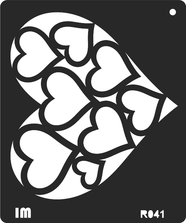 Heart Shape Reusable sheets Reusable Stencil for Canvas and wall painting.ID#41 - Image 3