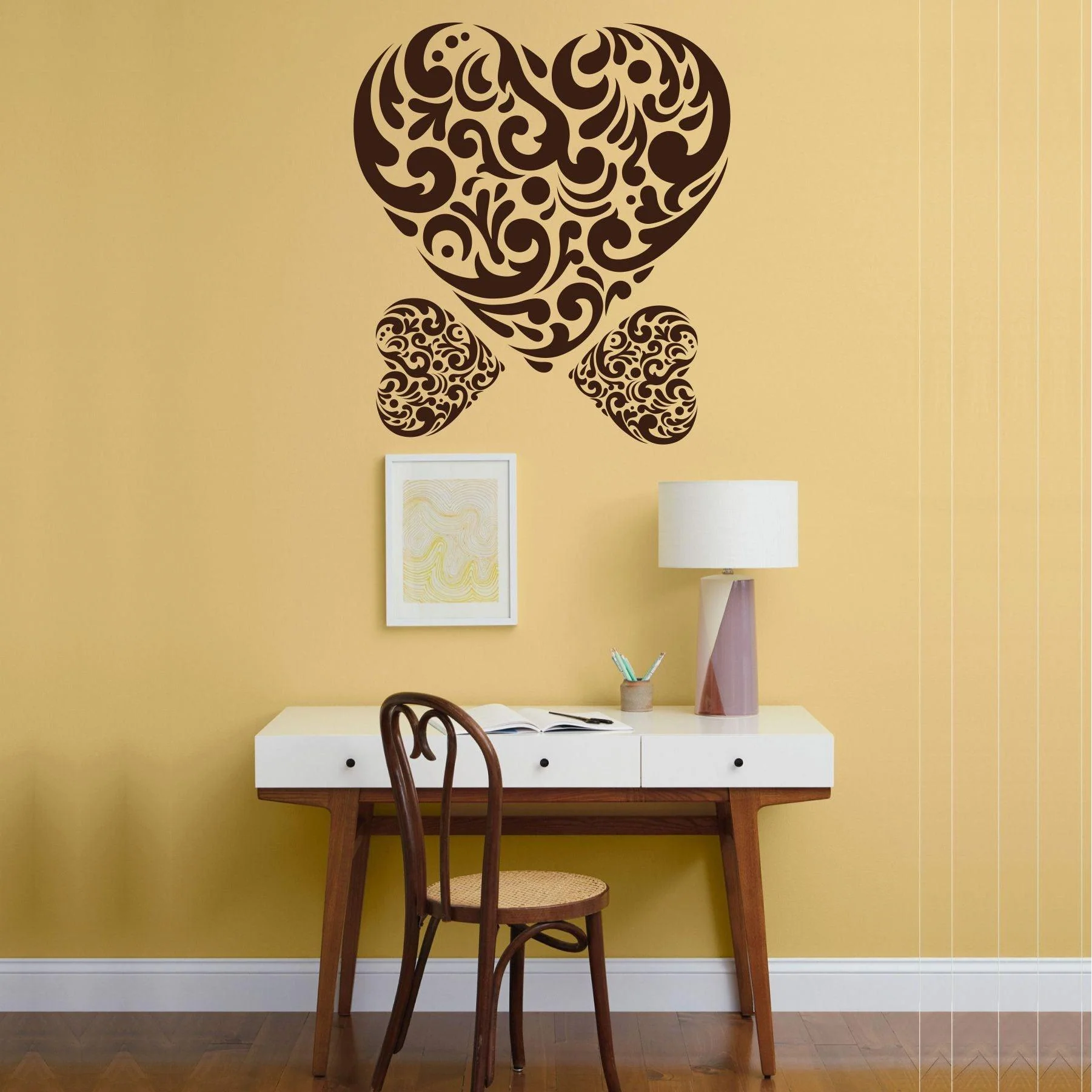 Heart Shape Reusable Stencil For Canvas And Wall Painting.ID#198 - Image 3