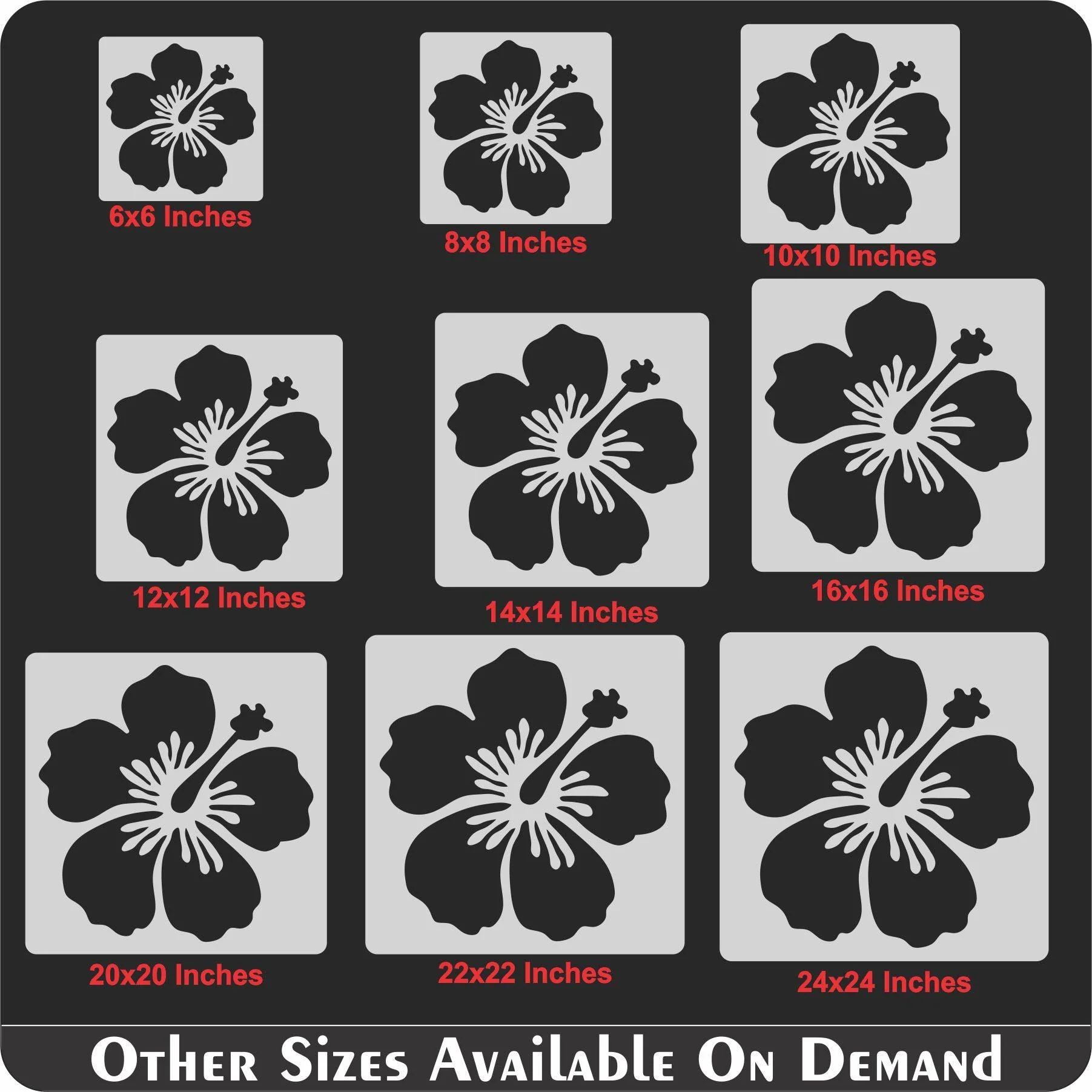 Hibiscus Flower Reusable Stencil for Canvas and wall painting.ID#32-2 - Image 4